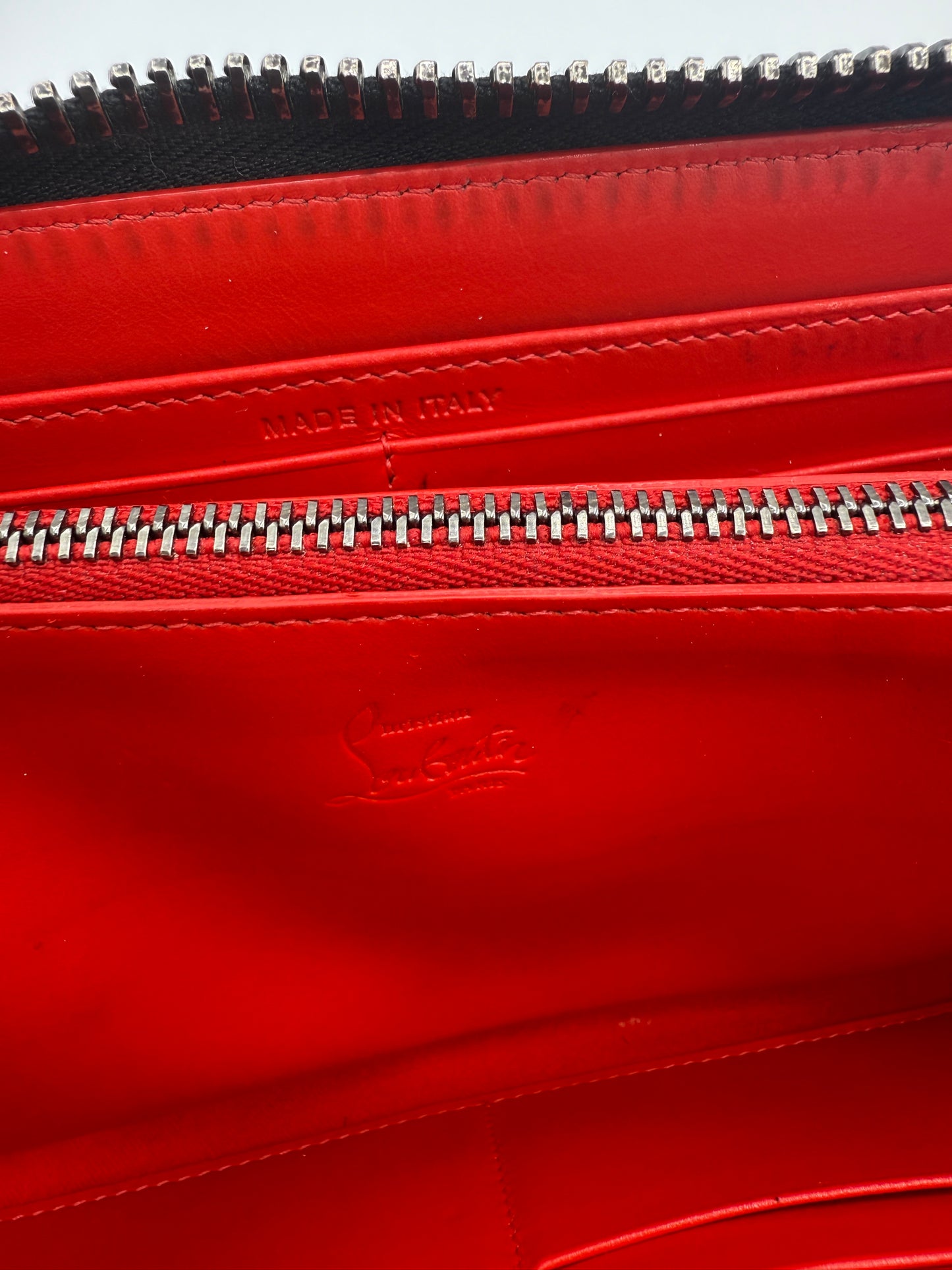 Christian Louboutin Black Leather Oversized Clutch Wallet