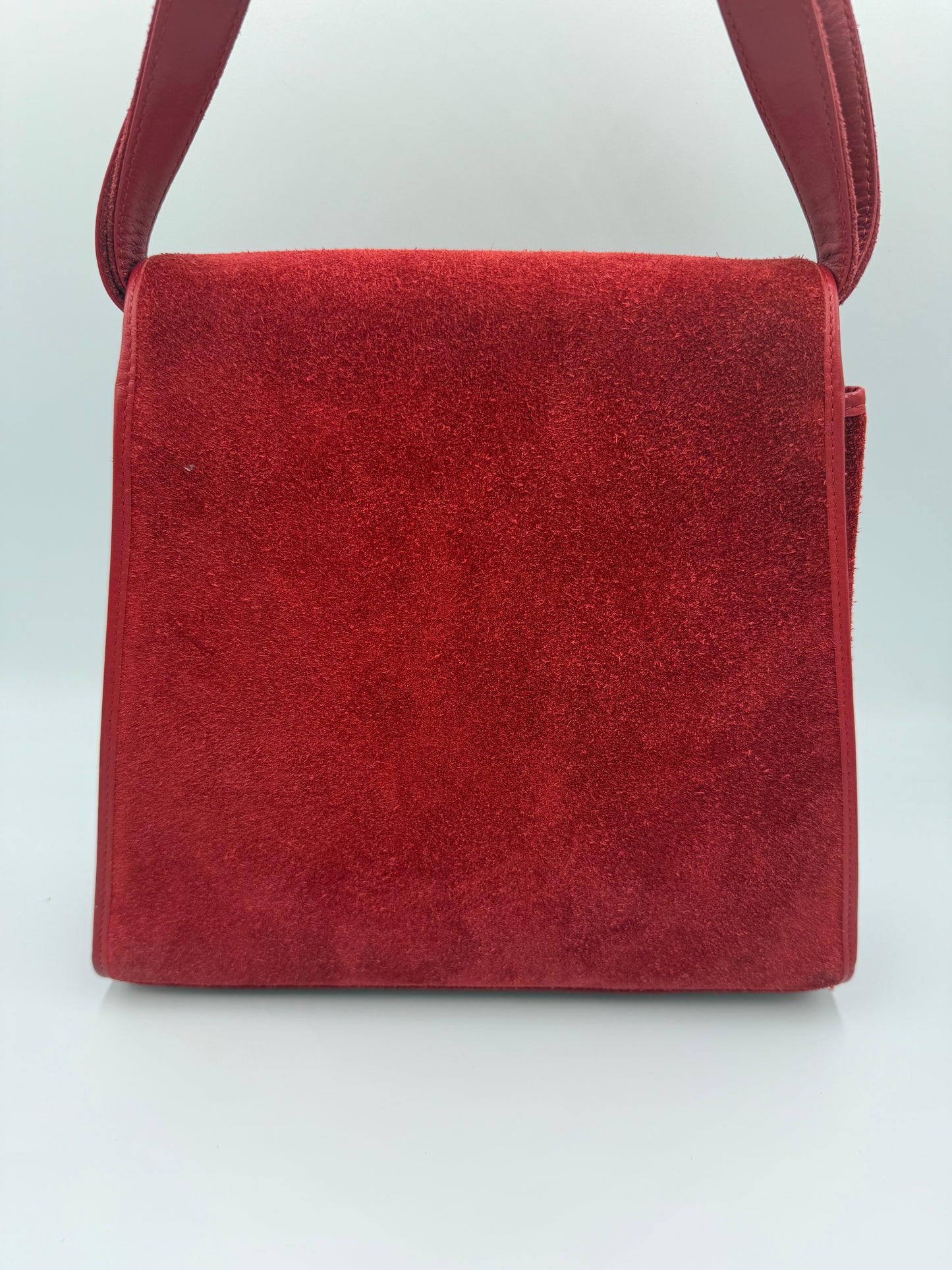 Yves Saint Laurent Vintage Red Suede Crossbody