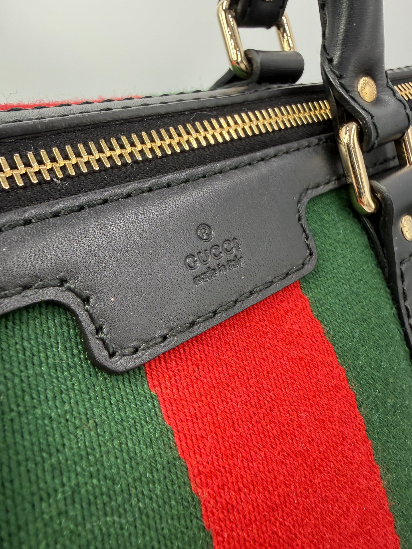 Gucci Black Suede Sherry Line Travel Bag with Unbranded Crossbody Strap