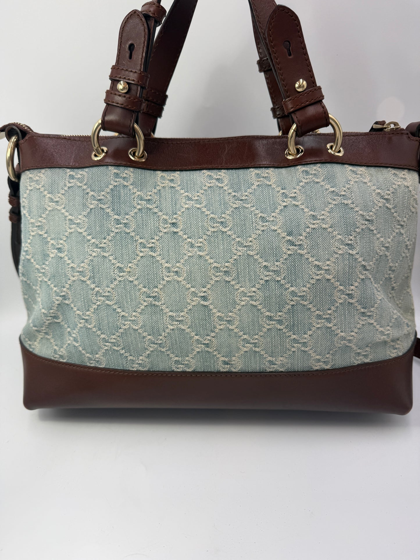 Gucci Blue Denim Japan Exclusive Tote or Crossbody with Original Strap