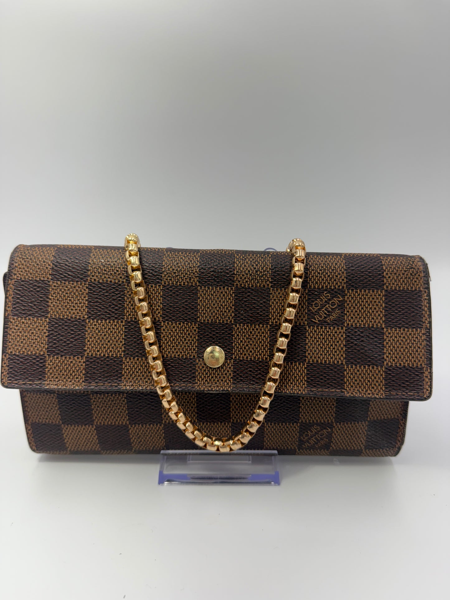 Louis Vuitton Damier Ebene Coated Canvas Sarah Wallet TH0014