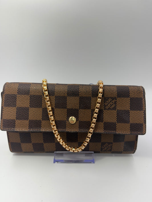 Louis Vuitton Damier Ebene Coated Canvas Sarah Wallet TH0014