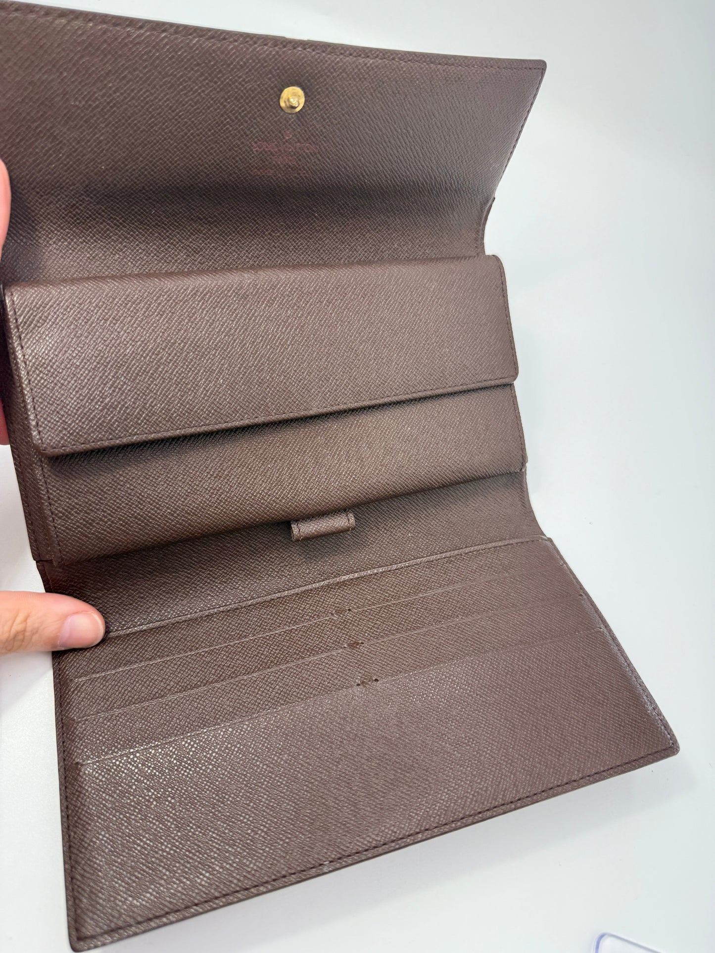 Louis Vuitton Damier Ebene Coated Canvas Sarah Wallet TH0014