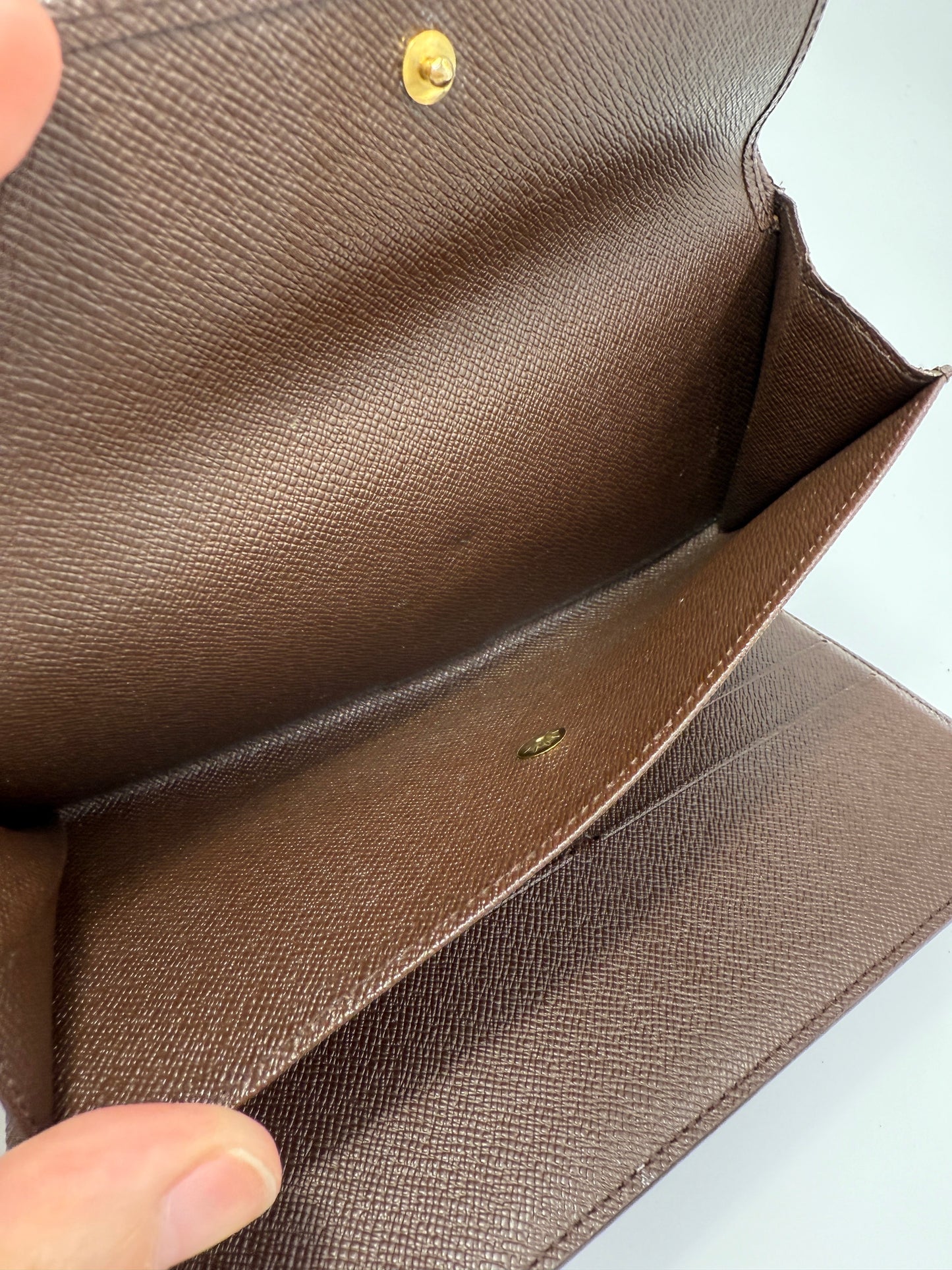 Louis Vuitton Damier Ebene Coated Canvas Sarah Wallet TH0014