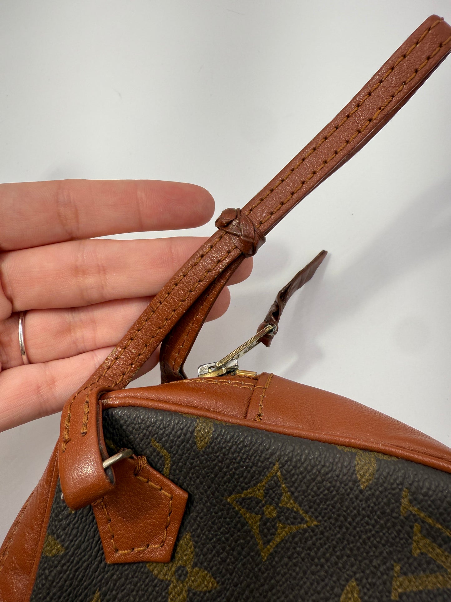 Louis Vuitton Monogram Coated Canvas Vintage Wristlet Pochette