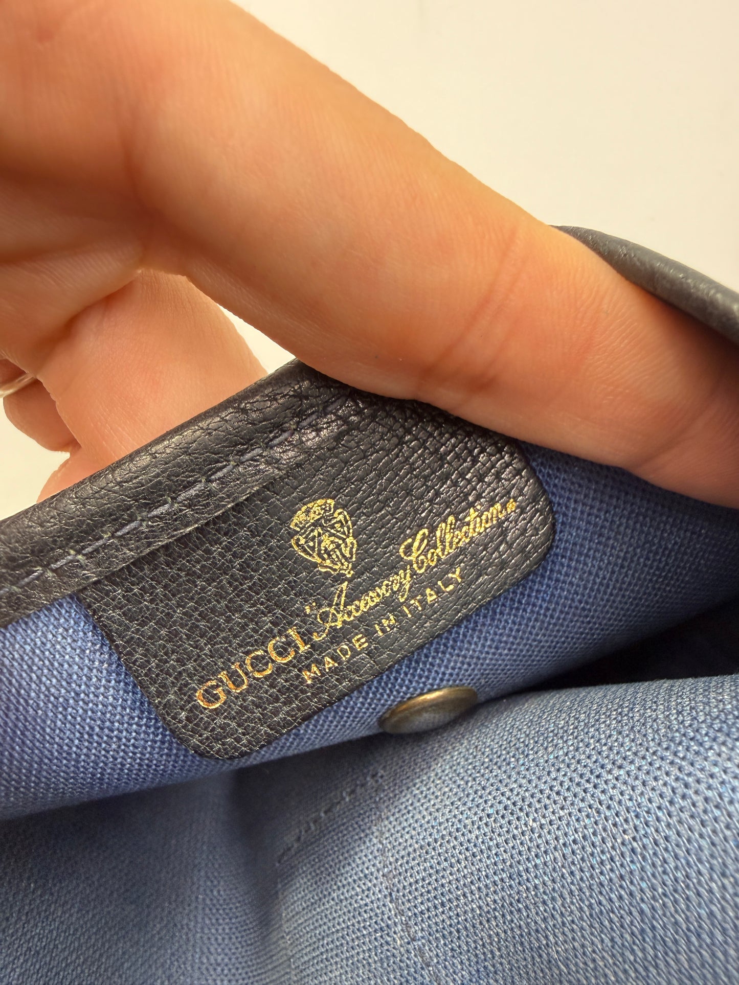 Gucci Guccissima Blue Coated Canvas Ophidia Clutch Pouch