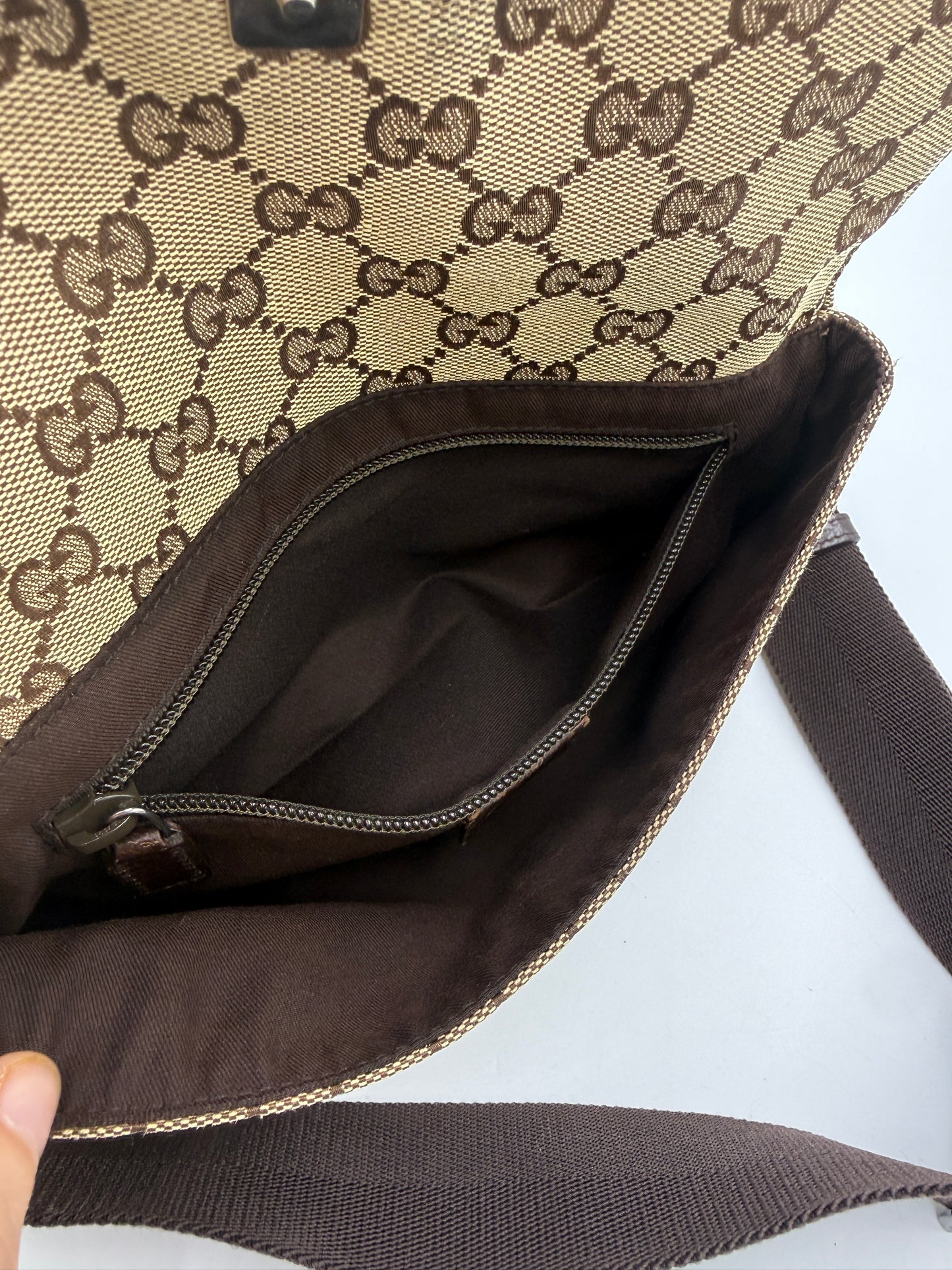 Gucci Guccissima Unisex Canvas Waist Bag with Adjustable Strap