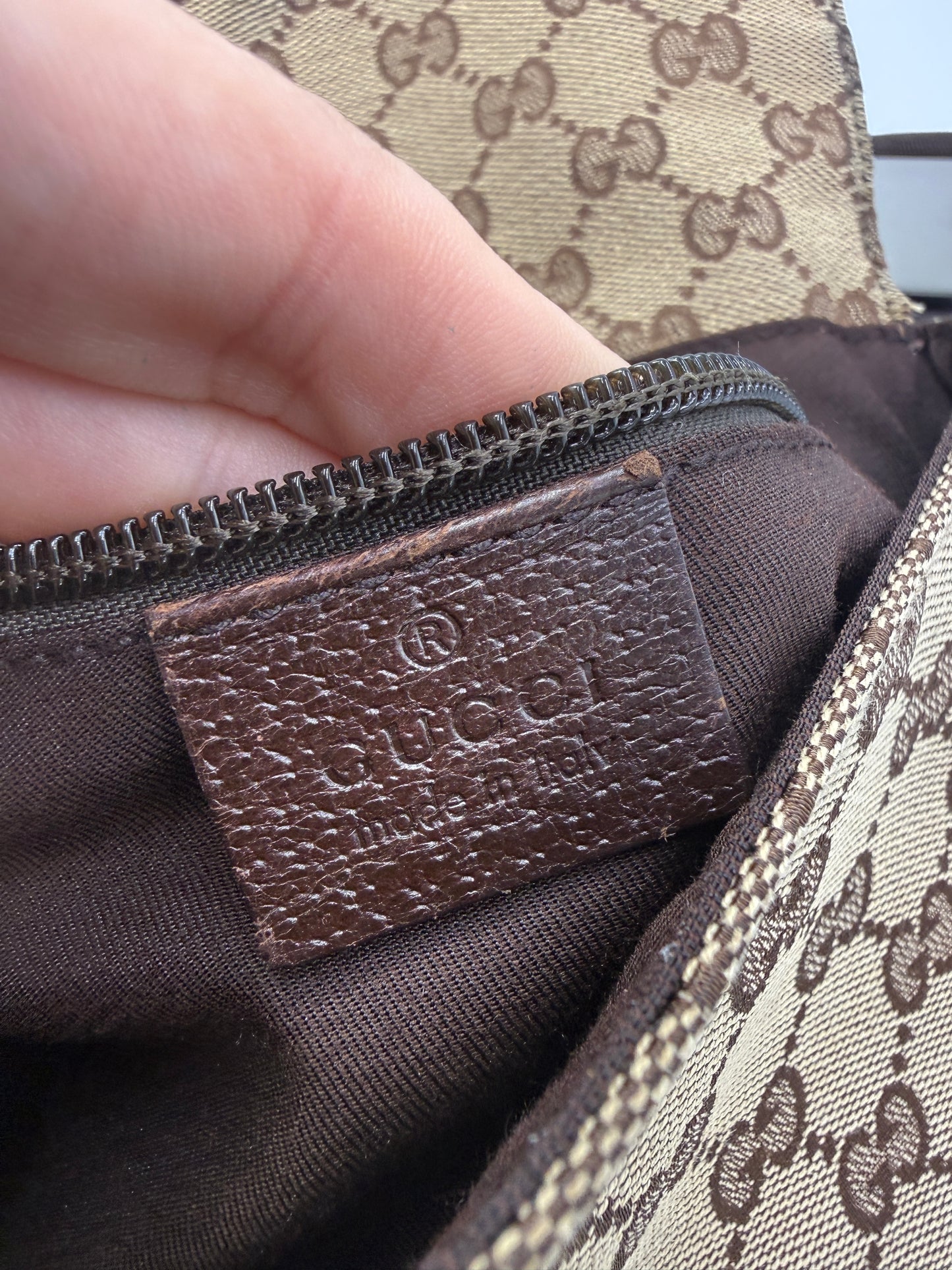 Gucci Guccissima Unisex Canvas Waist Bag with Adjustable Strap