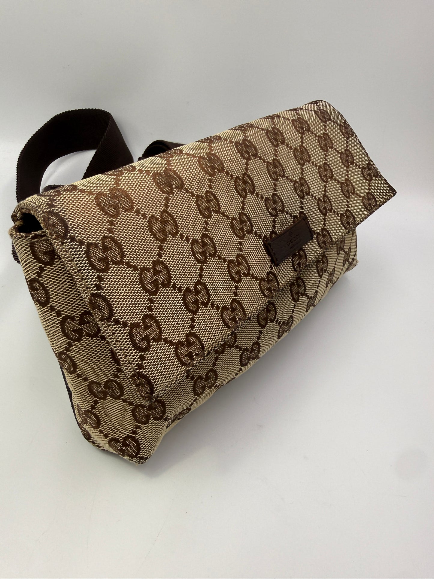 Gucci Guccissima Unisex Canvas Waist Bag with Adjustable Strap