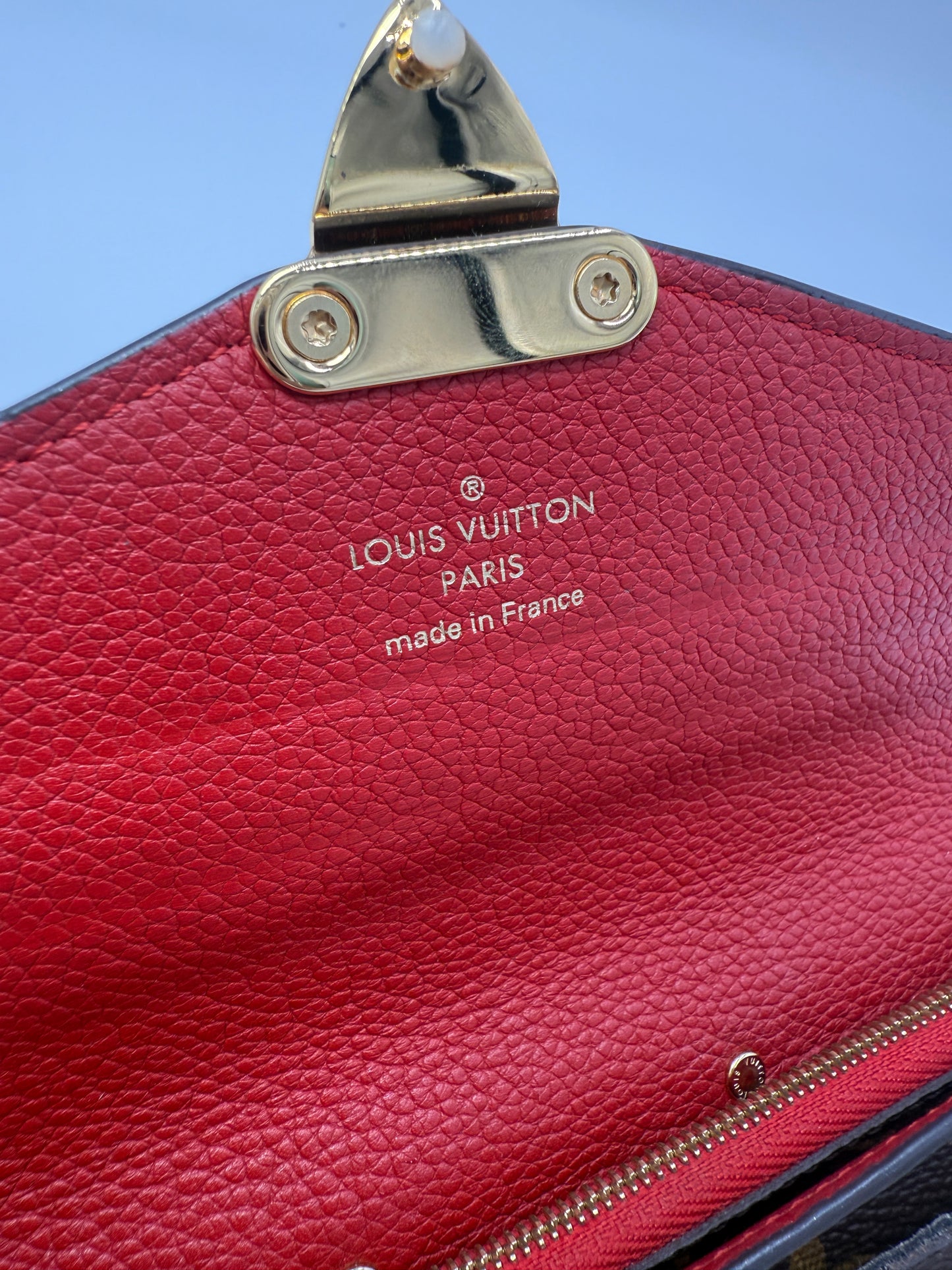 Louis Vuitton Monogram and Red Leather Flap Wallet