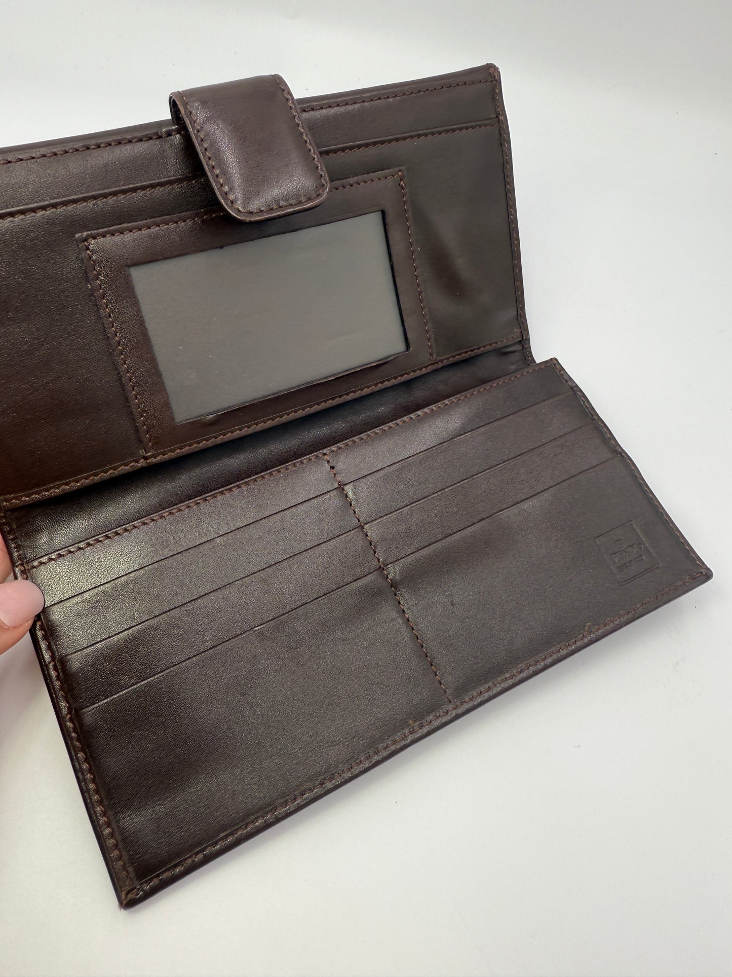 Fendi Brown Canvas Zucca Long Wallet with Box