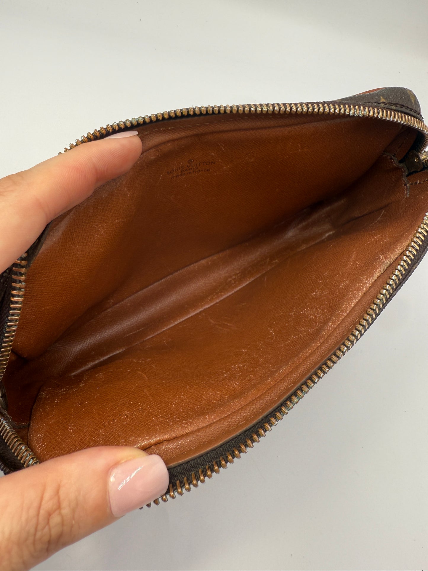 Louis Vuitton Monogram Coated Canvas Wristlet with Vachetta