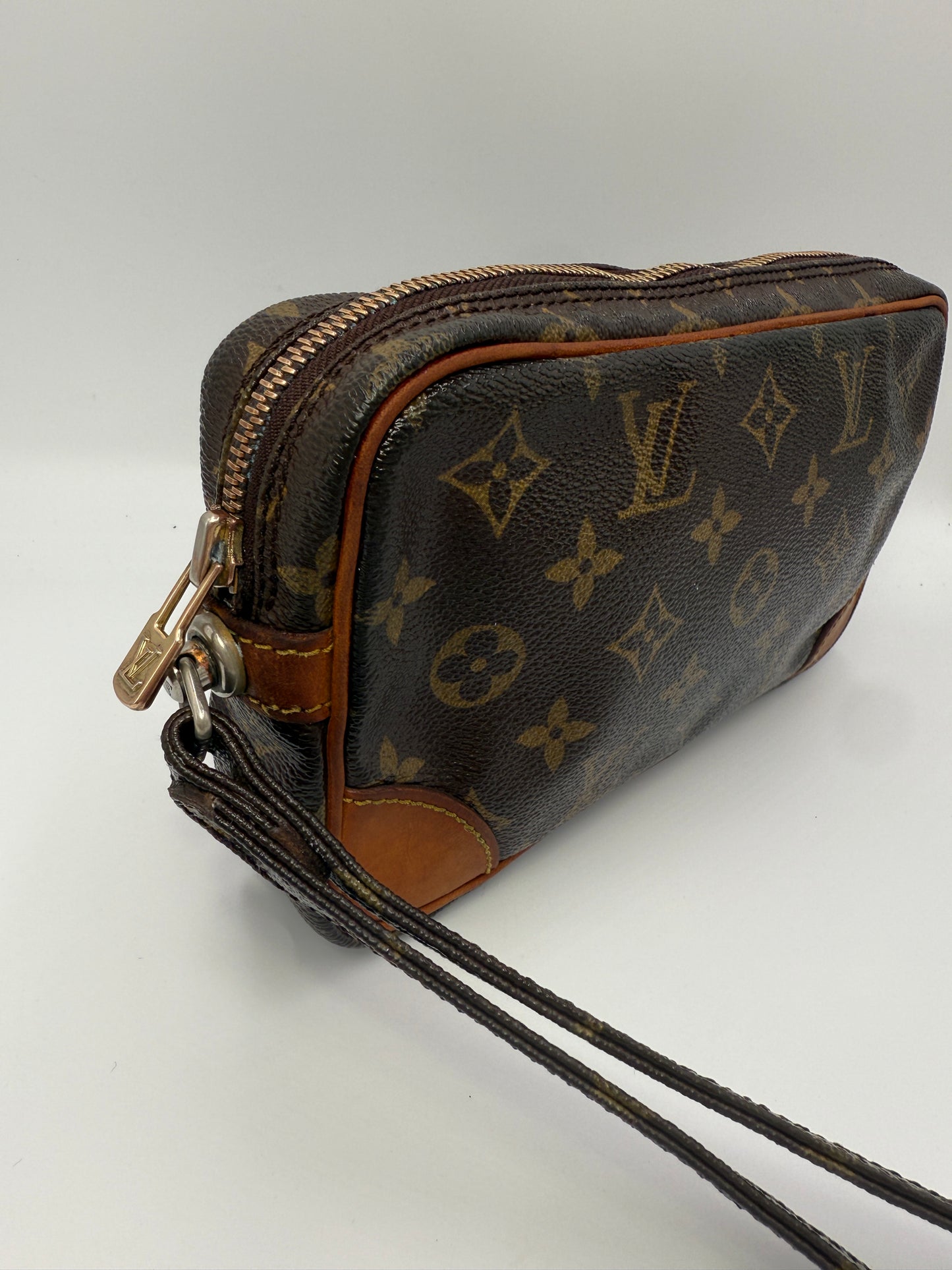 Louis Vuitton Monogram Coated Canvas Wristlet with Vachetta