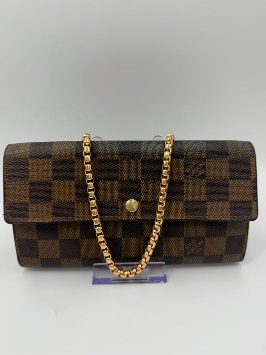 Louis Vuitton Damier Ebene Coated Canvas Sarah Wallet CA0015