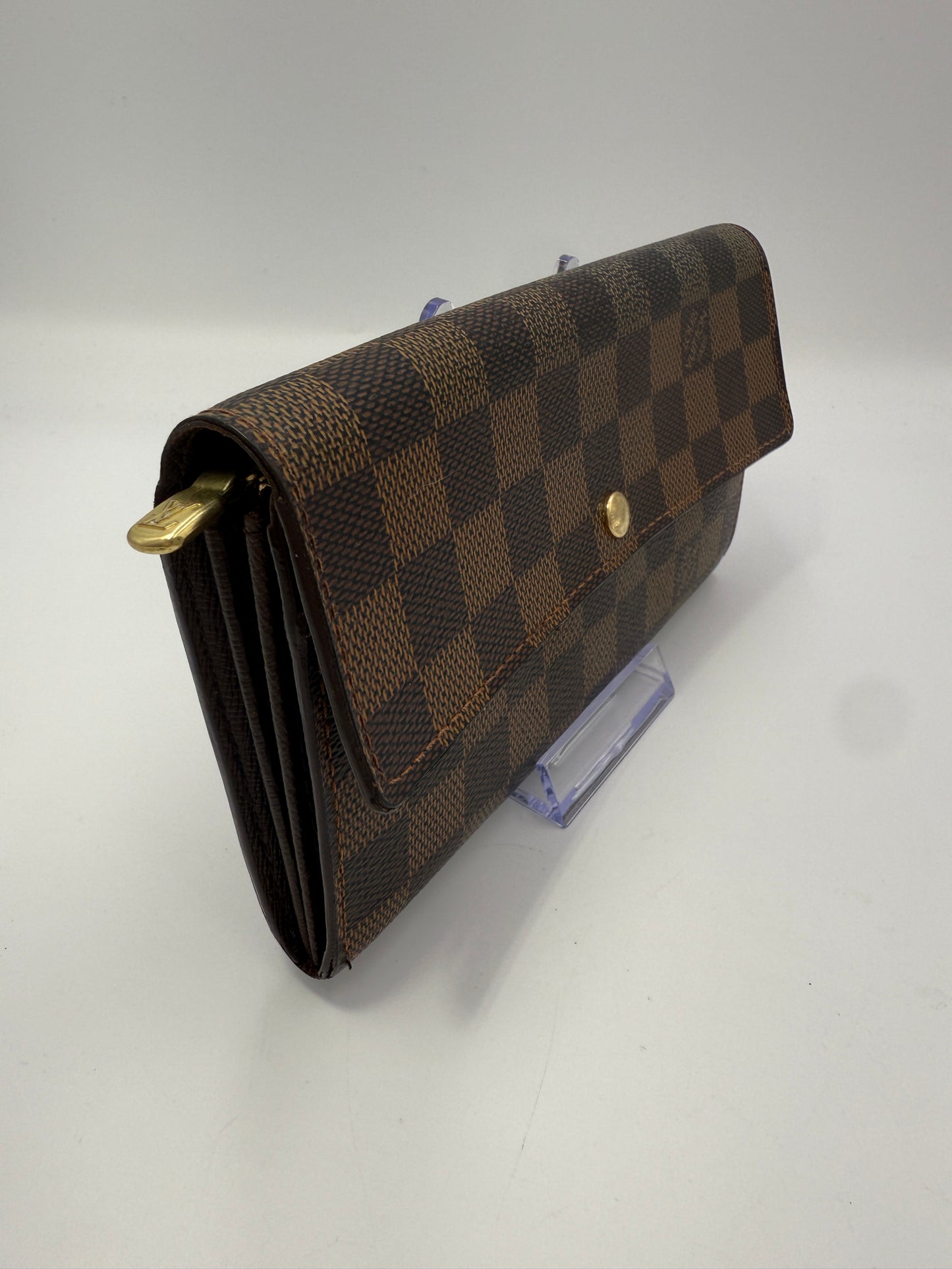 Louis Vuitton Damier Ebene Coated Canvas Sarah Wallet CA0015