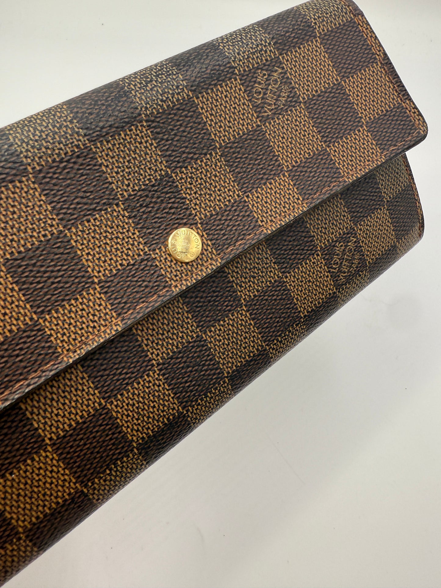 Louis Vuitton Damier Ebene Coated Canvas Sarah Wallet CA0015