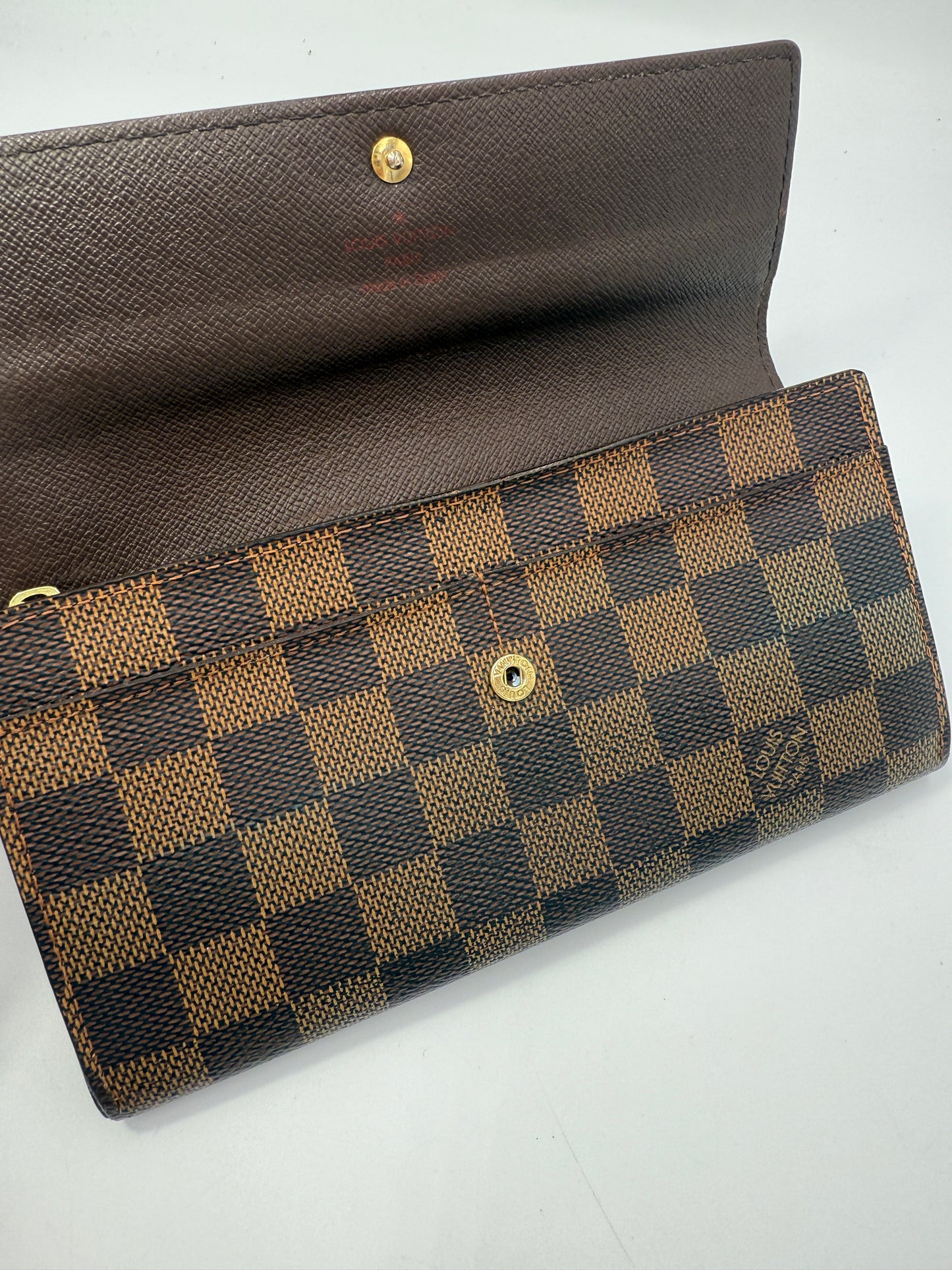 Louis Vuitton Damier Ebene Coated Canvas Sarah Wallet CA0015