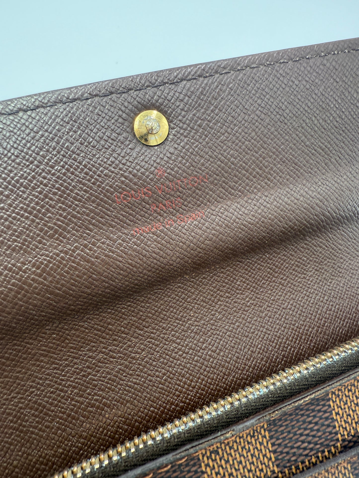 Louis Vuitton Damier Ebene Coated Canvas Sarah Wallet CA0015