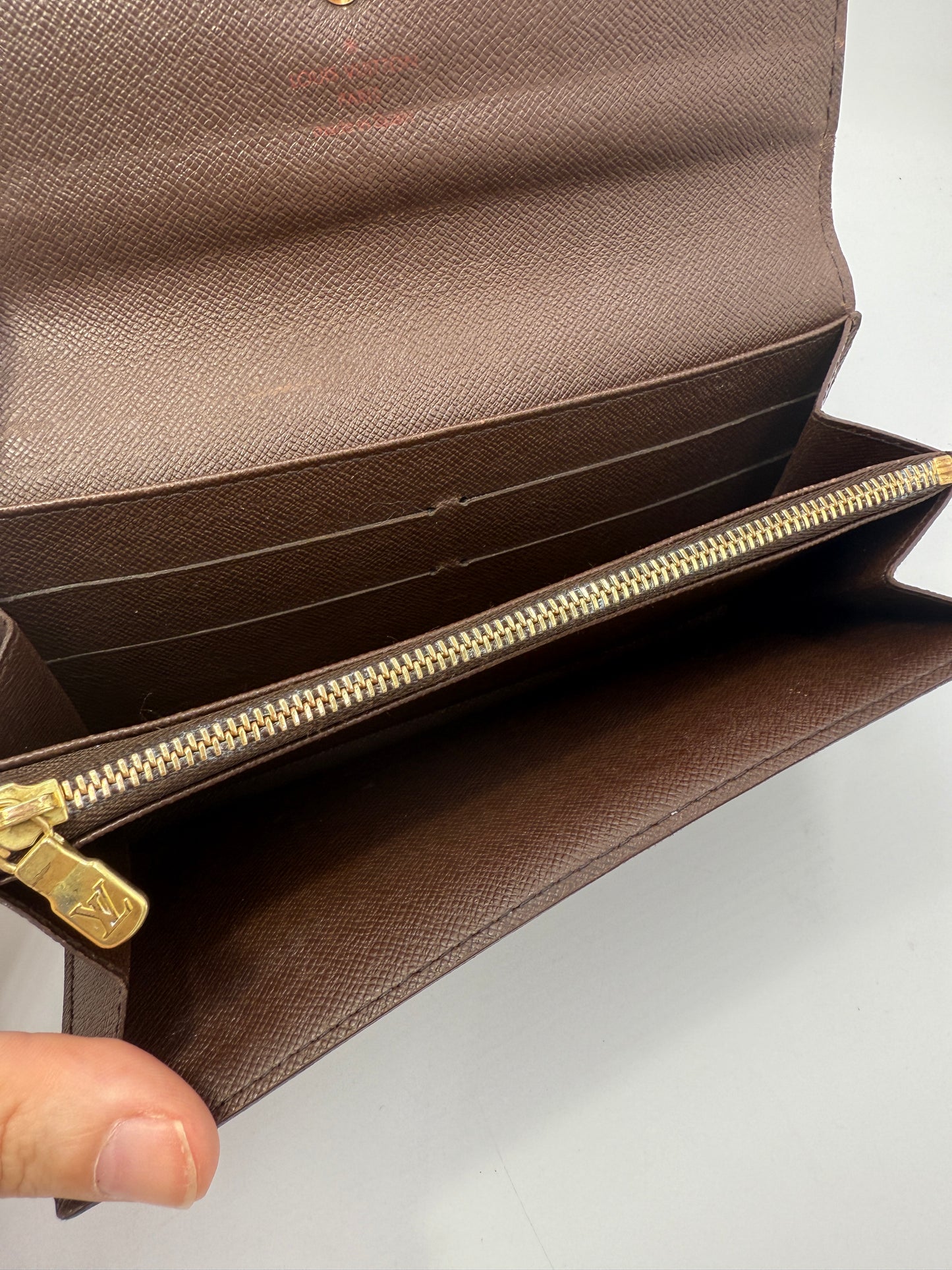 Louis Vuitton Damier Ebene Coated Canvas Sarah Wallet CA0015