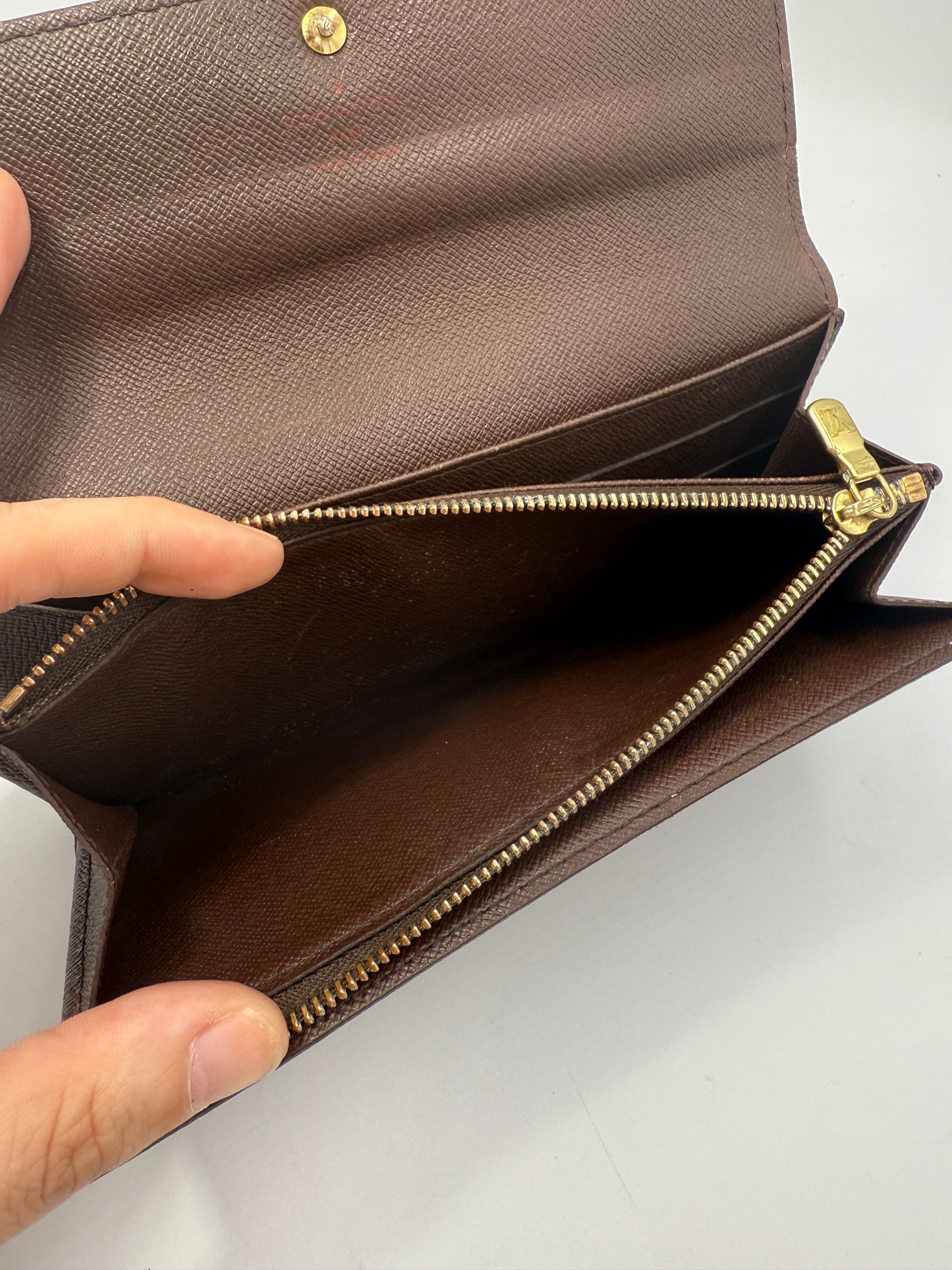 Louis Vuitton Damier Ebene Coated Canvas Sarah Wallet CA0015