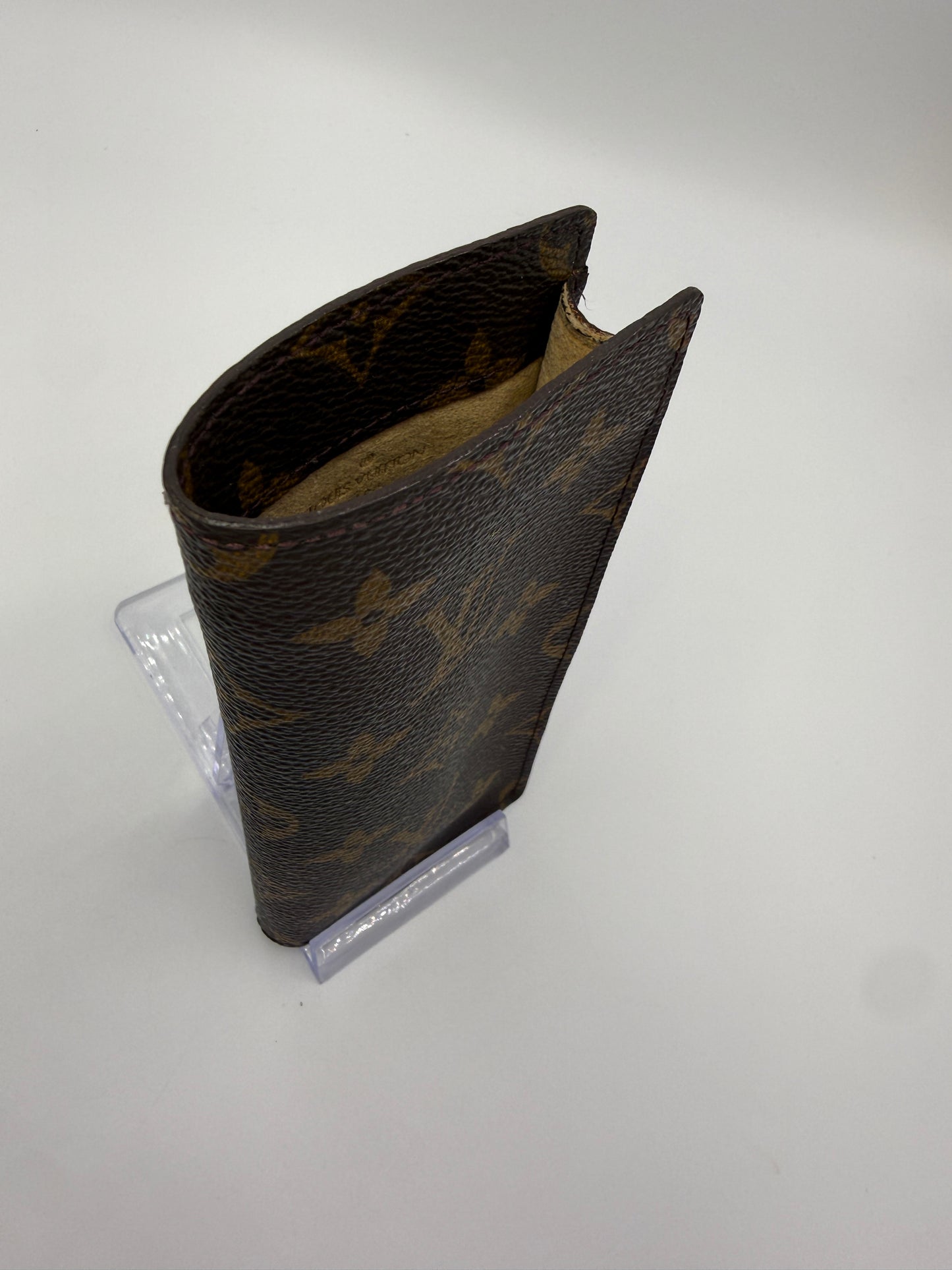 Louis Vuitton Monogram Coated Canvas Eye Glasses Case Open Top MI0060