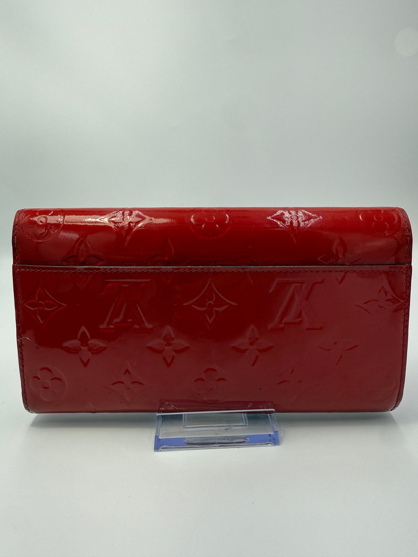 Louis Vuitton Red Vernis Envelope Sarah Wallet Full Inclusion TN2155