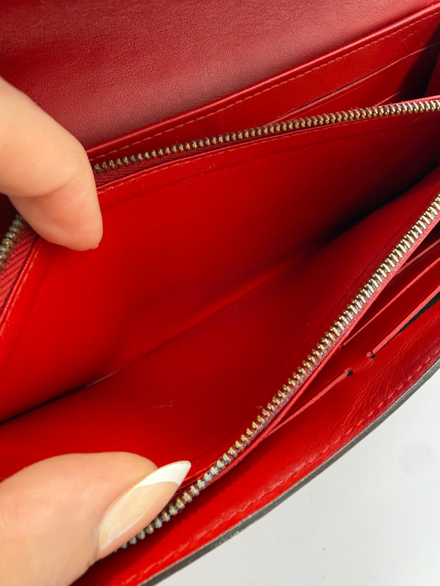 Louis Vuitton Red Vernis Envelope Sarah Wallet Full Inclusion TN2155