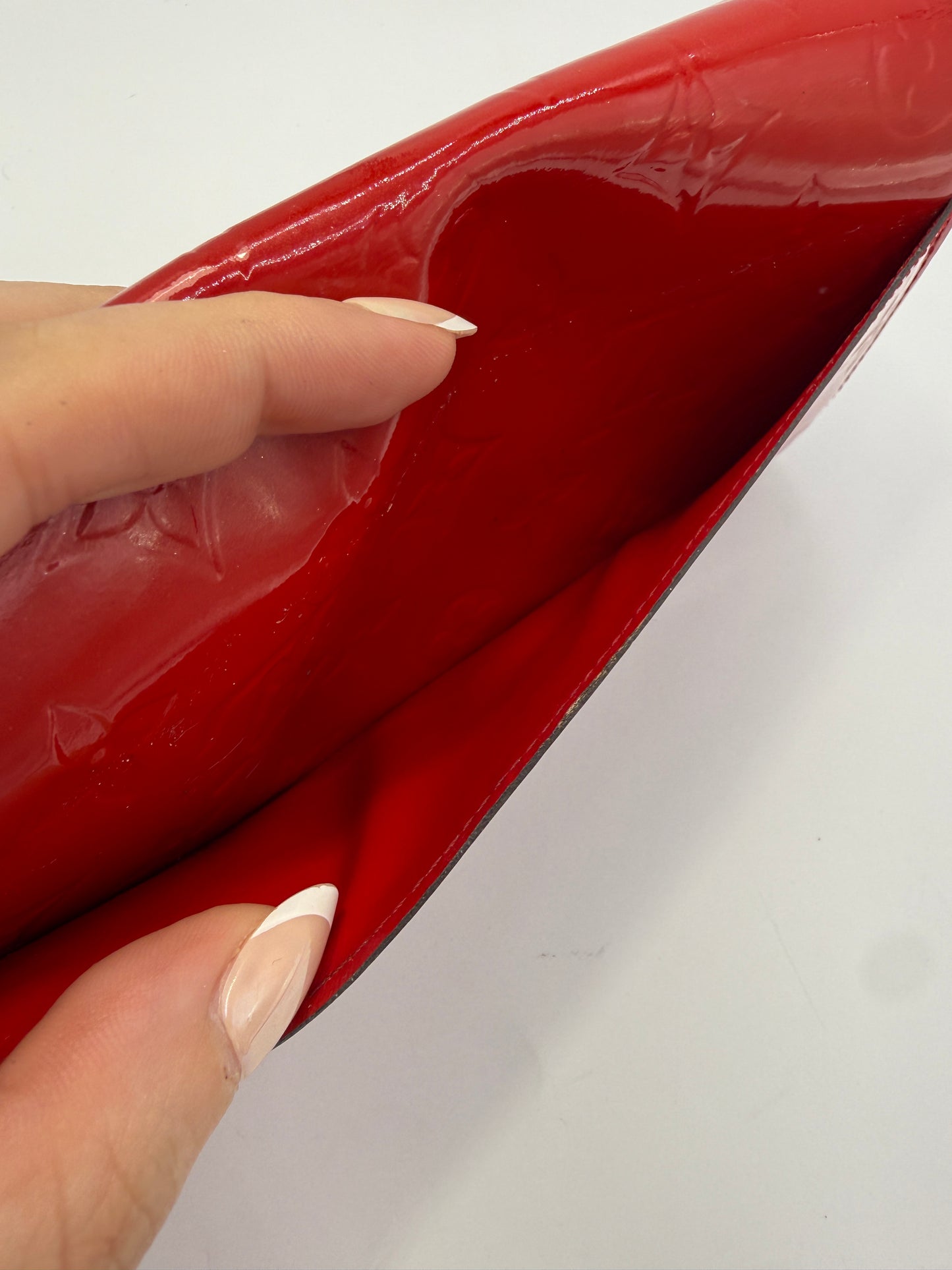 Louis Vuitton Red Vernis Envelope Sarah Wallet Full Inclusion TN2155