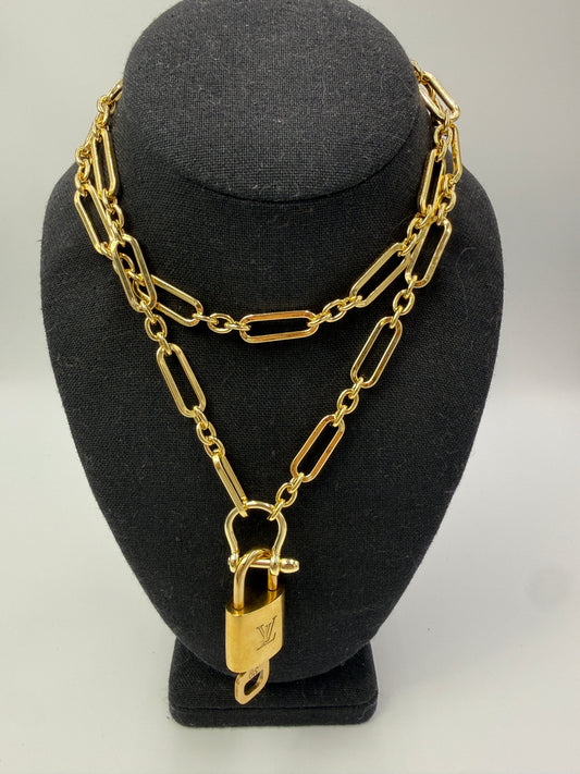 Louis Vuitton Lock & Key Pendant On Unbranded Necklace Random Number