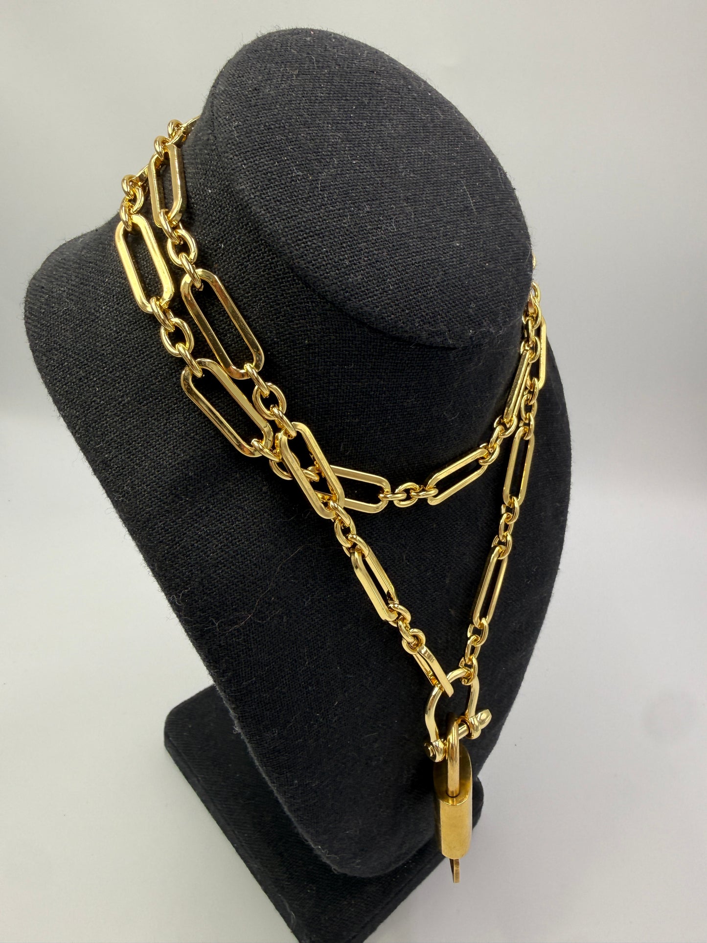 Louis Vuitton Lock & Key Pendant On Unbranded Necklace Random Number