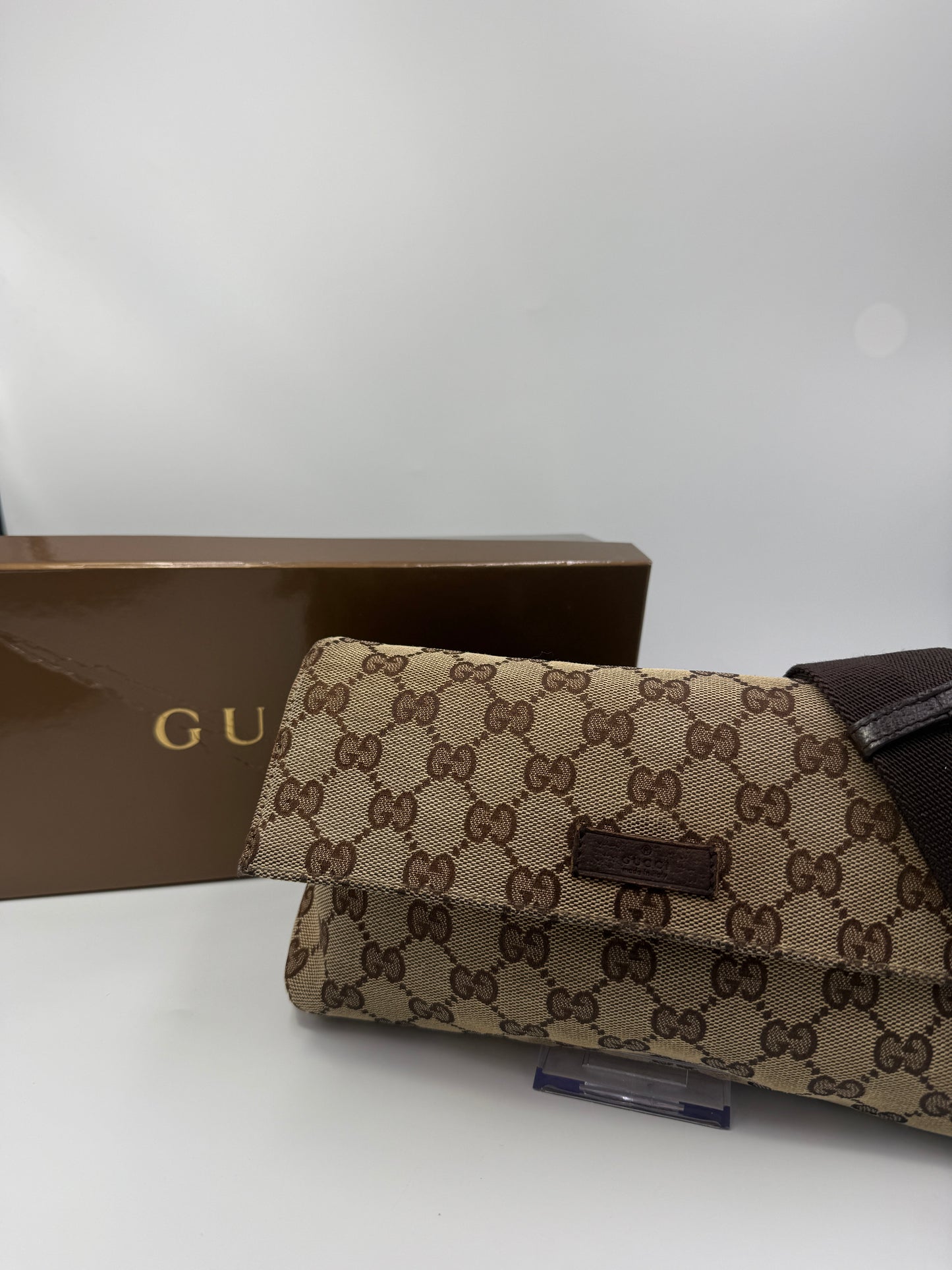 Gucci Guccissima Unisex Canvas Waist Bag with Adjustable Strap