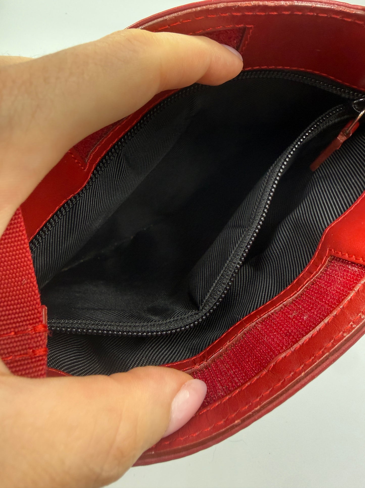 Gucci Vintage Red Guccissima Canvas Shoulder Crossbody Bag