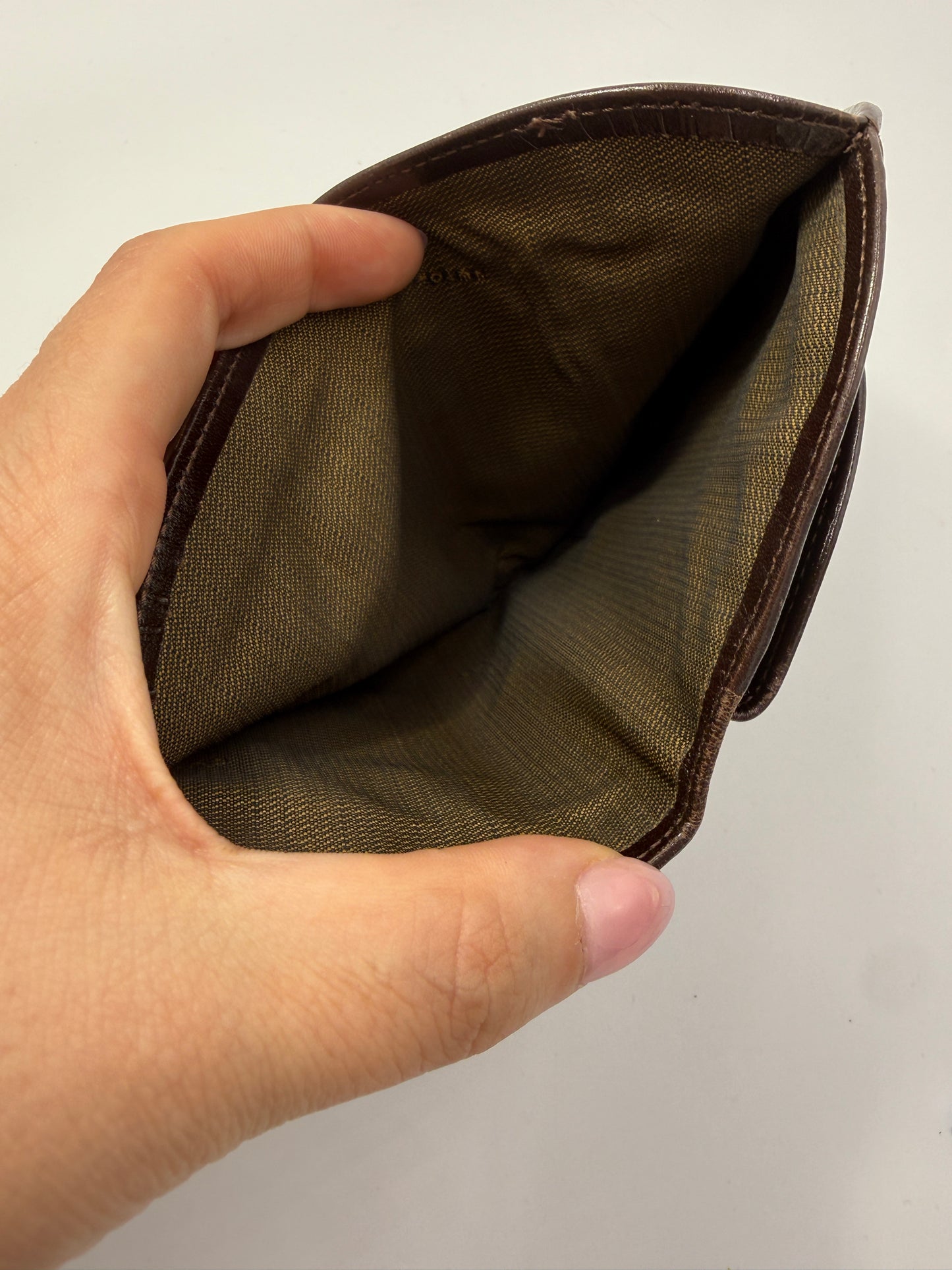 Fendi Zucca Canvas Bifold Half Moon Wallet