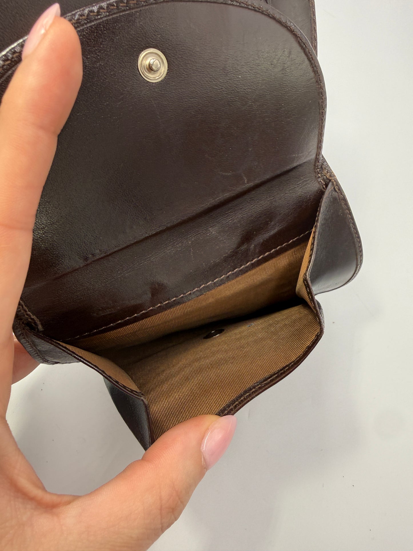 Fendi Zucca Canvas Bifold Half Moon Wallet