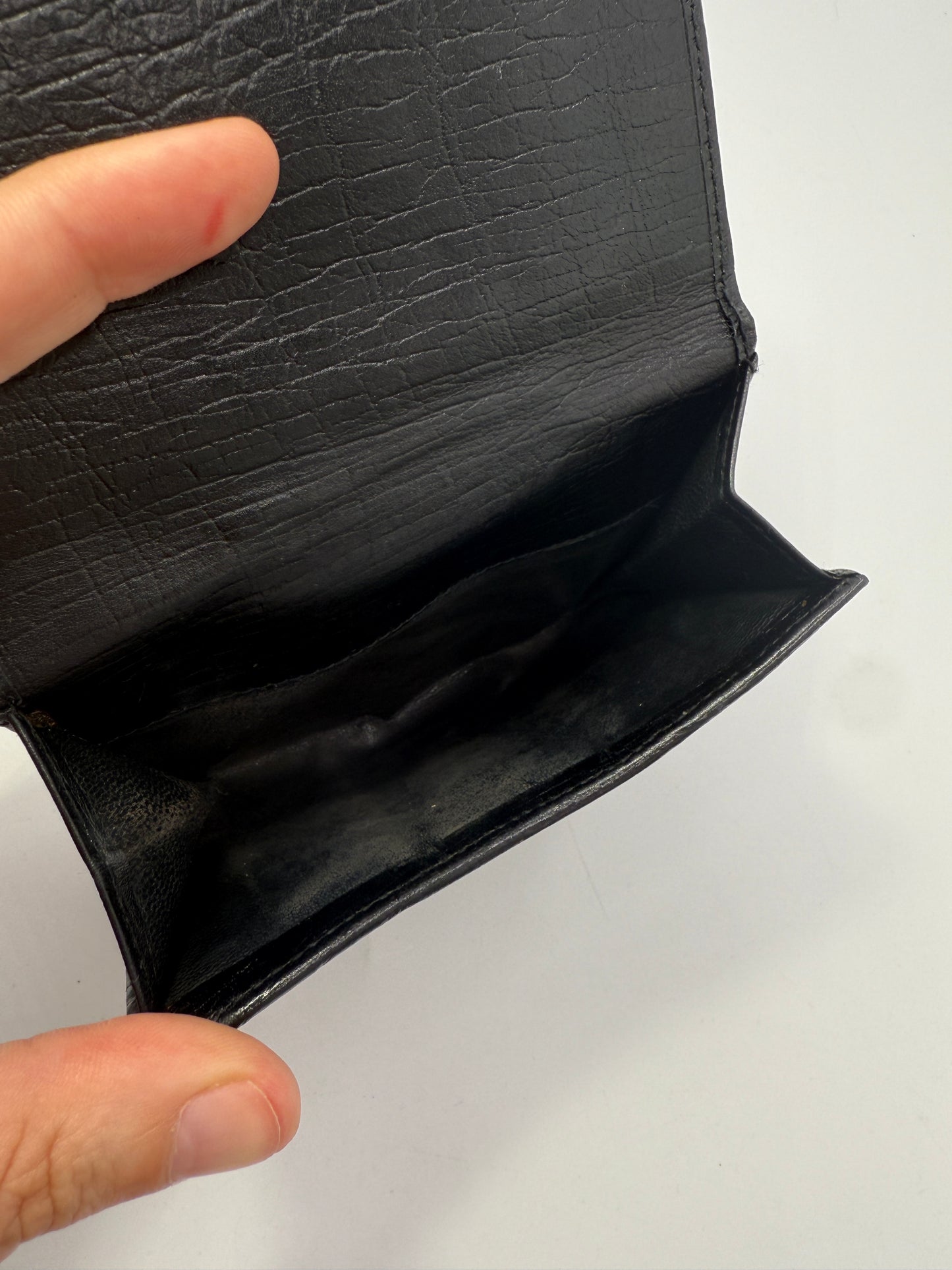 Gucci G Black Leather Canvas Sherry Line Compact Wallet