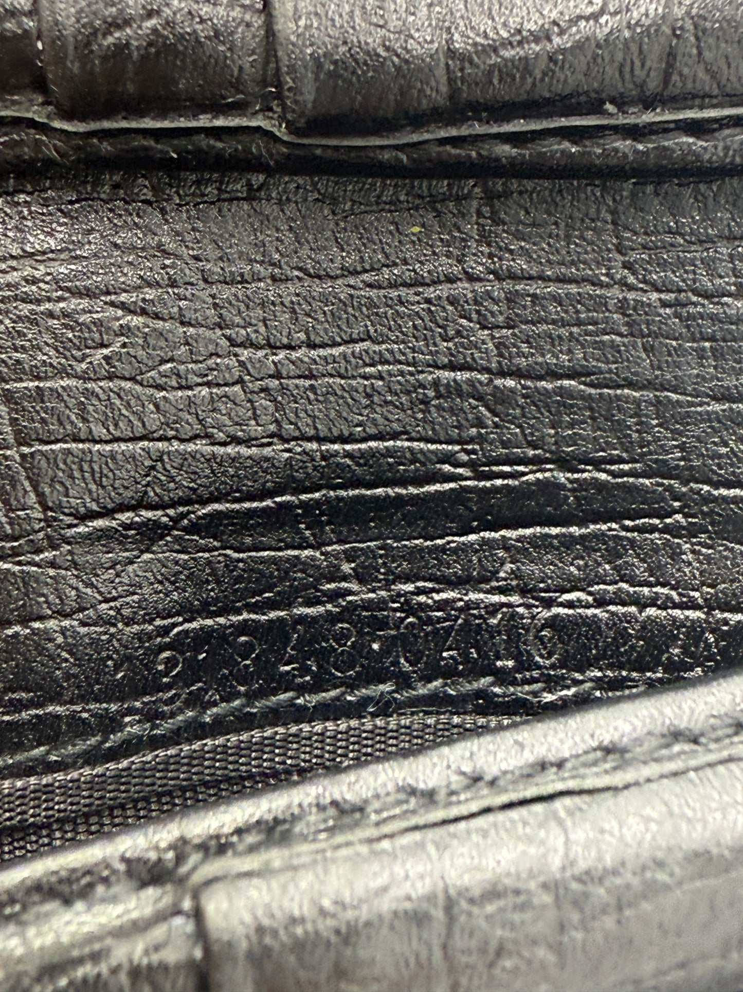 Gucci G Black Leather Canvas Sherry Line Compact Wallet