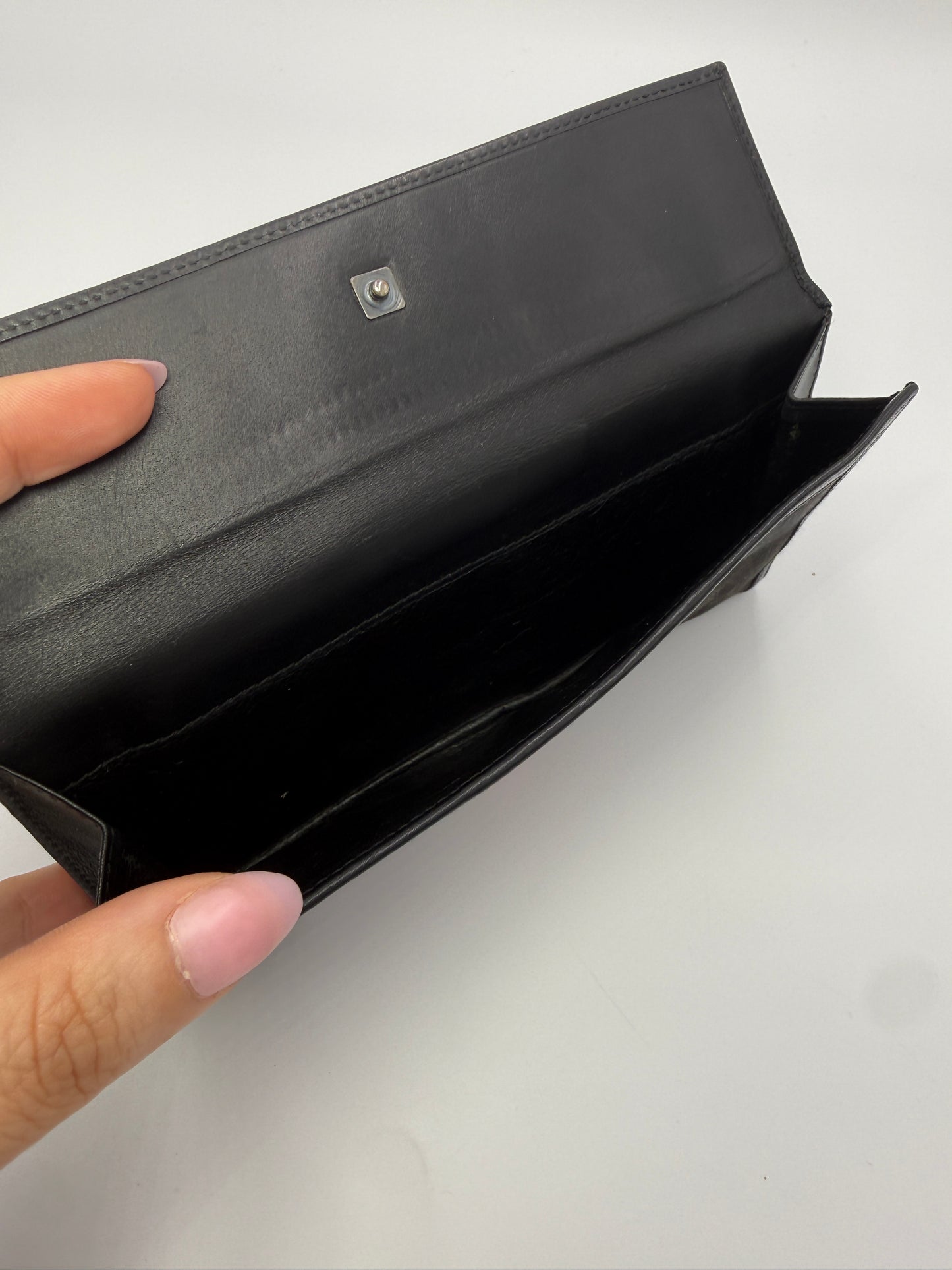 Gucci Vintage Black Denim Sherry Web Continental Wallet Unisex