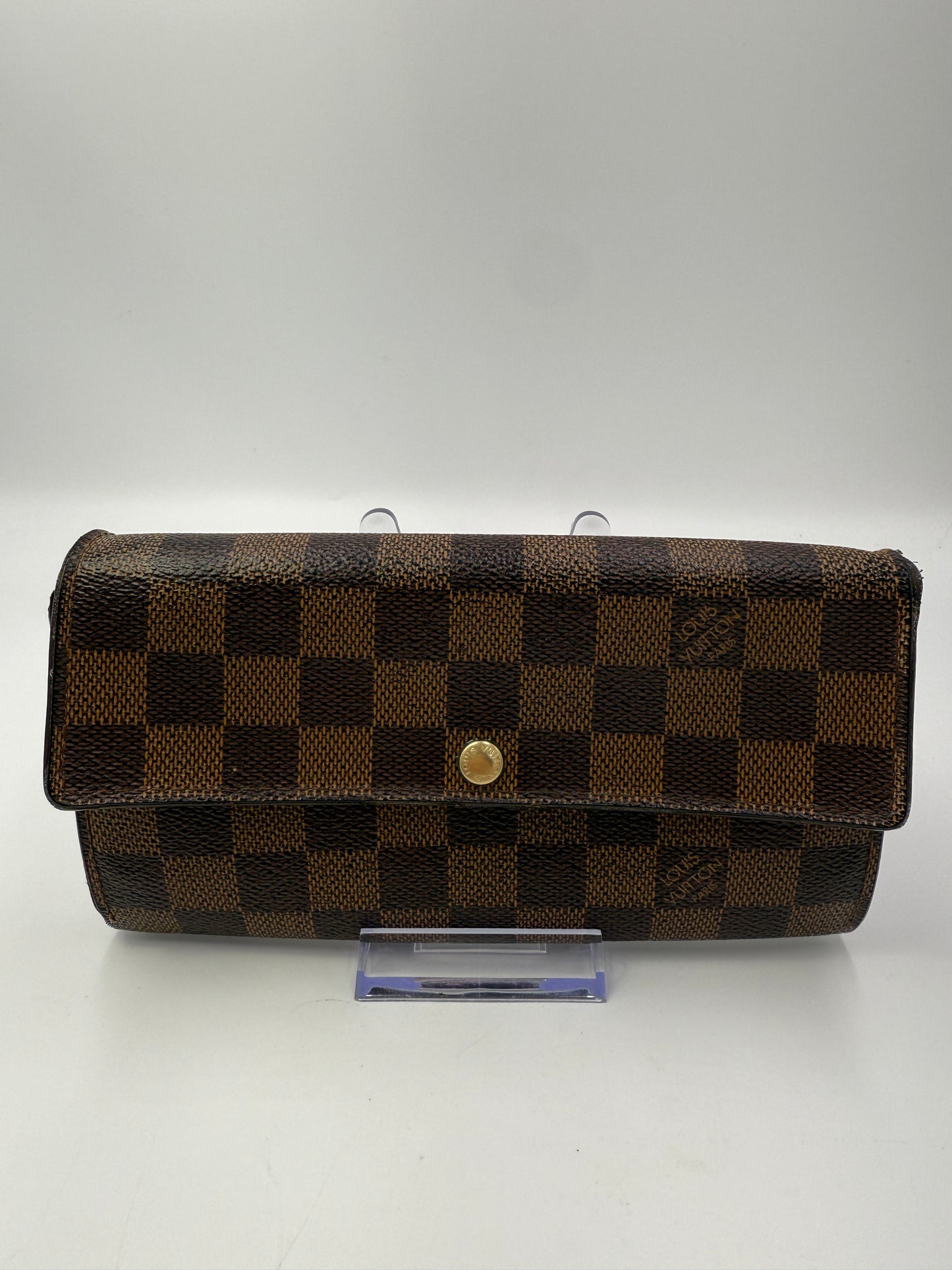 Louis Vuitton Damier Ebene Coated Canvas Sarah Wallet CA0076