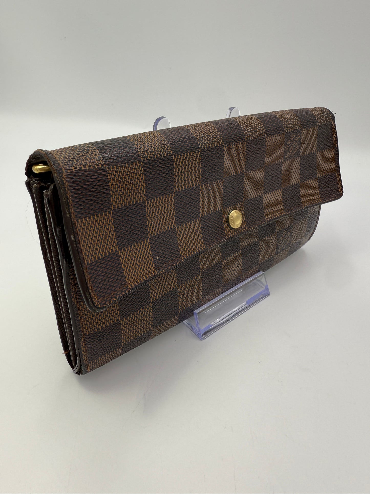 Louis Vuitton Damier Ebene Coated Canvas Sarah Wallet CA0076