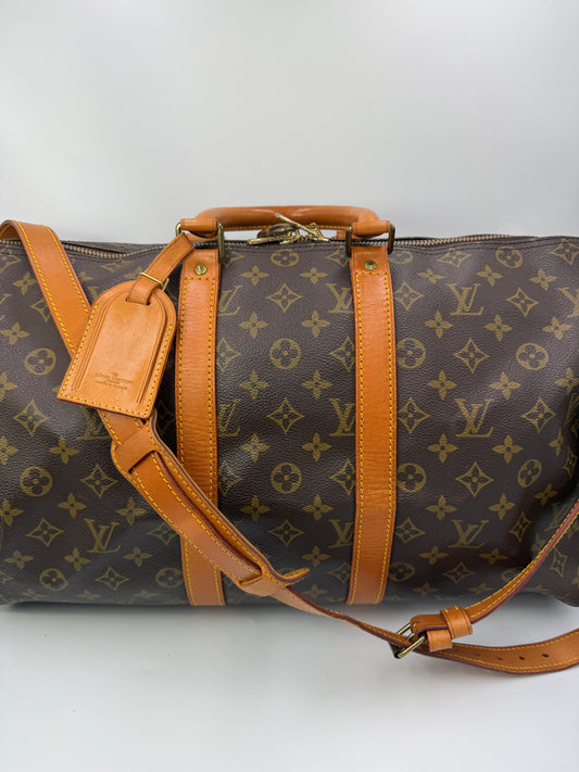 Louis Vuitton Vintage Monogram Keepall 45 cm Bandouliere Travel Bag with COA VI8902