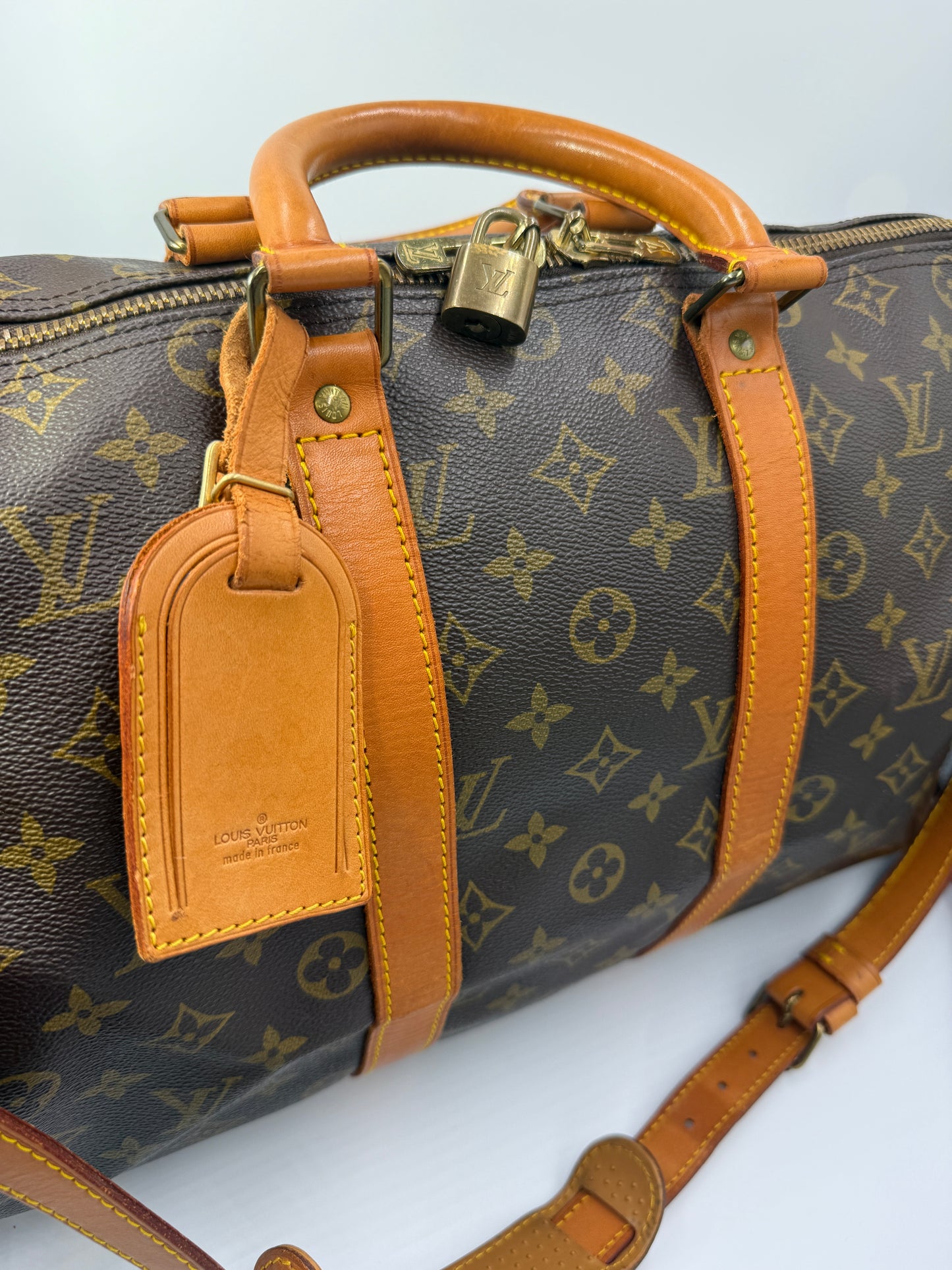 Louis Vuitton Vintage Monogram Keepall 45 cm Bandouliere Travel Bag with COA VI8902