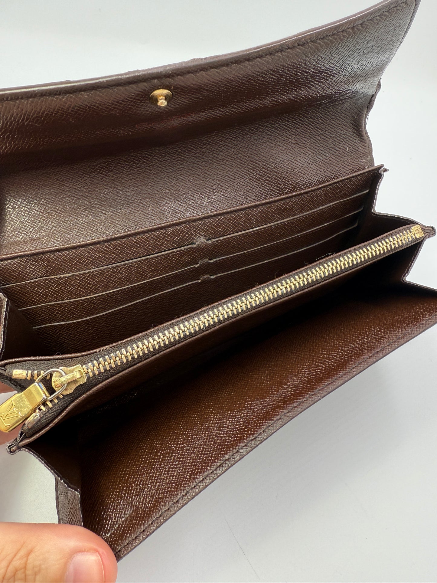 Louis Vuitton Damier Ebene Coated Canvas Sarah Wallet CA0076