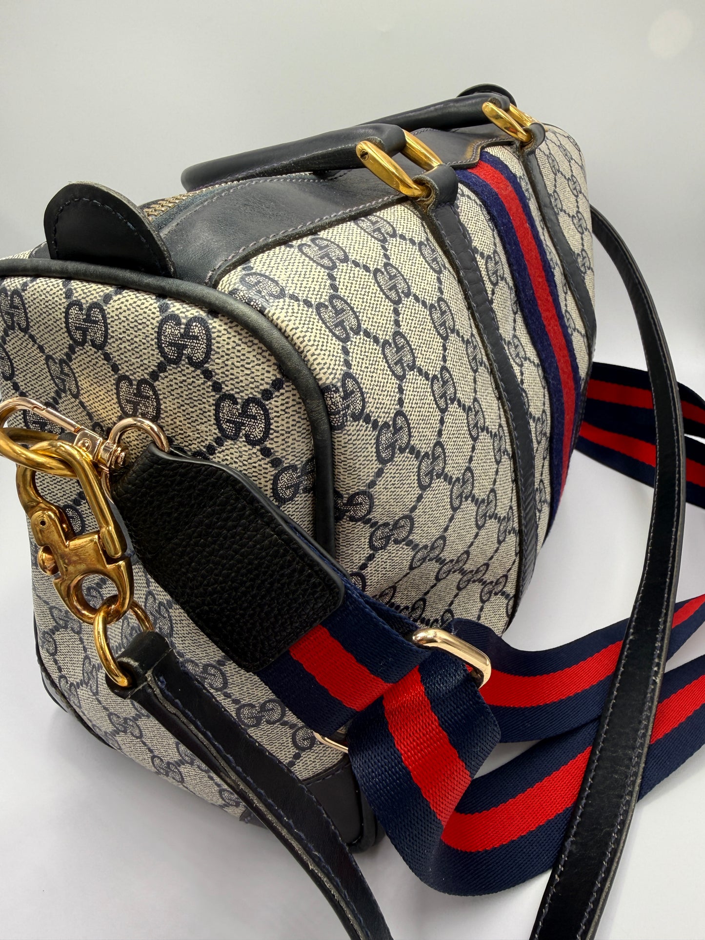 Gucci Authentic Vintage Ophidia GG Supreme Crossbody Boston Bag With COA