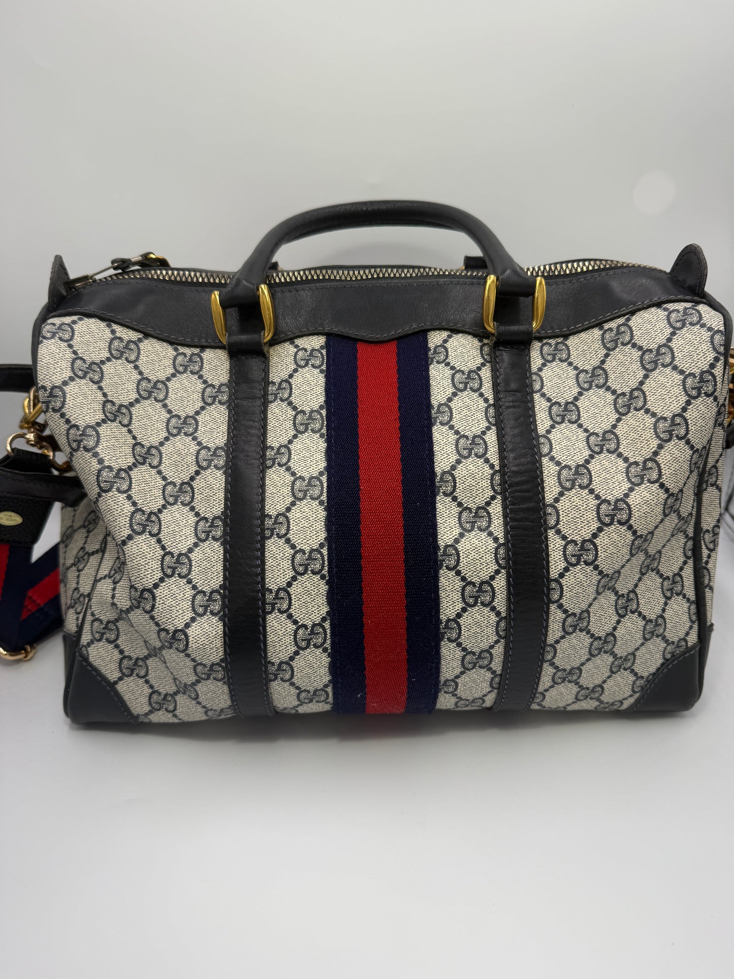 Gucci Authentic Vintage Ophidia GG Supreme Crossbody Boston Bag With COA