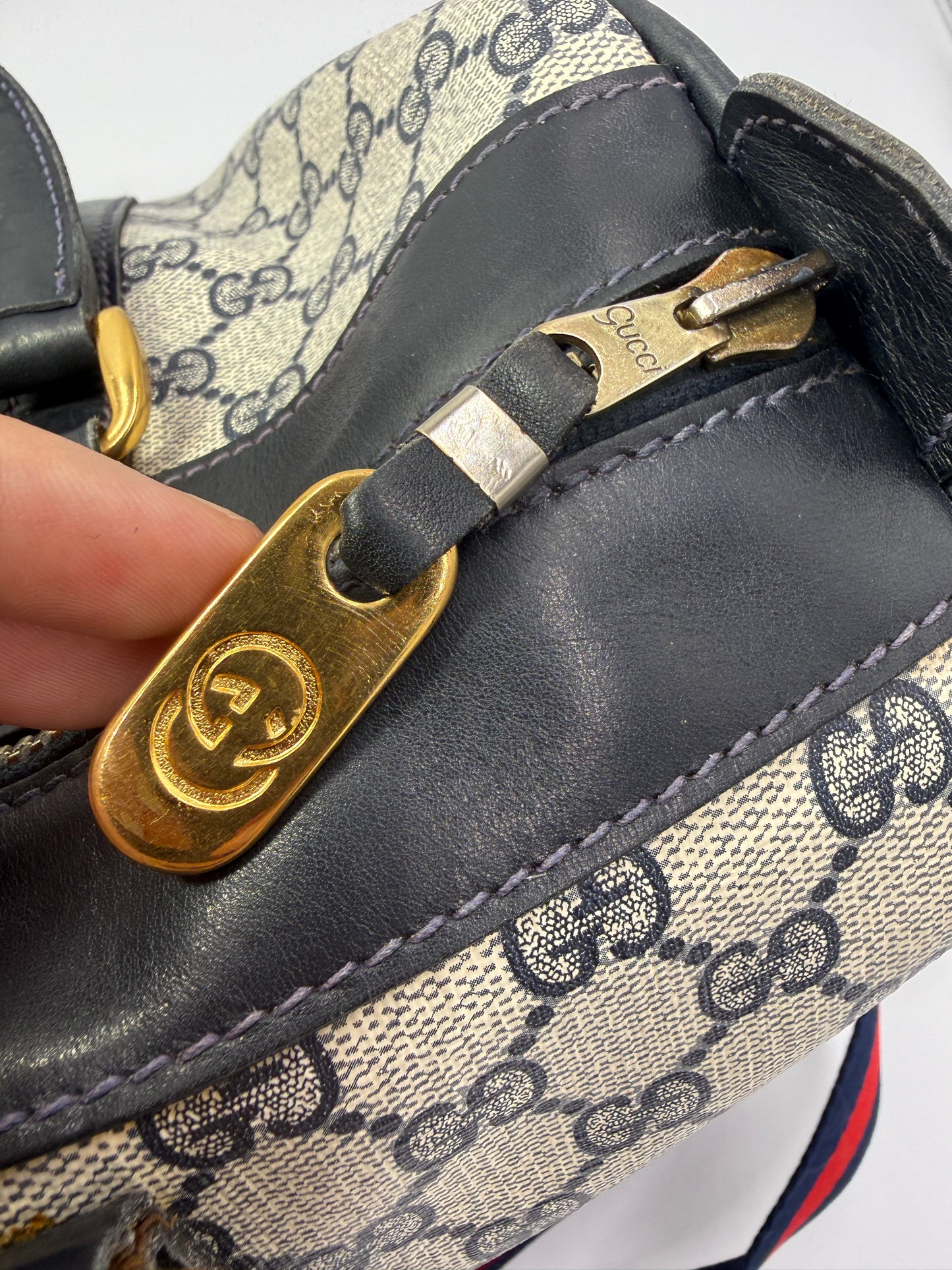 Gucci Authentic Vintage Ophidia GG Supreme Crossbody Boston Bag With COA