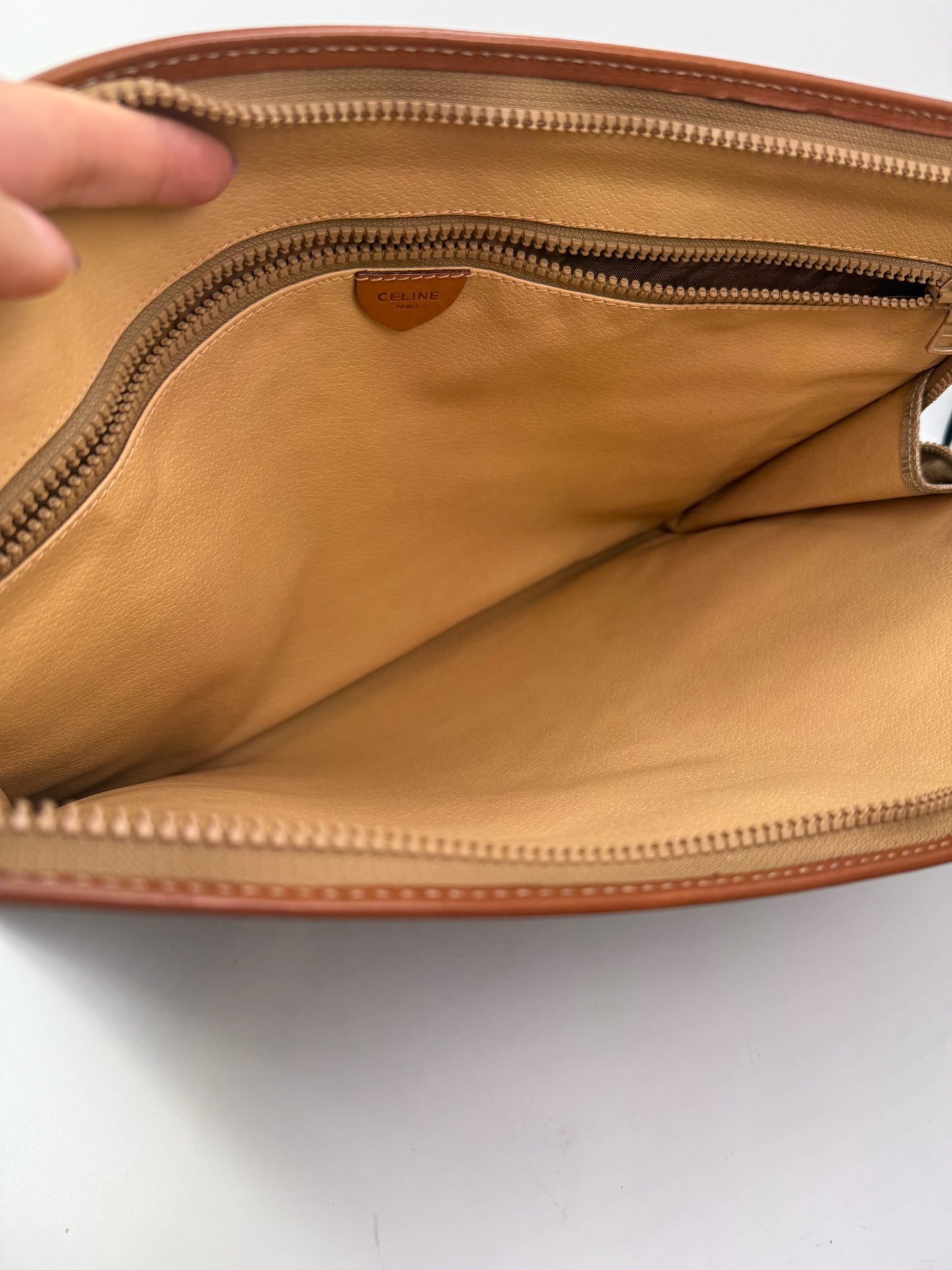 Celine Vintage Macadam Coated Canvas Computer Business Bag