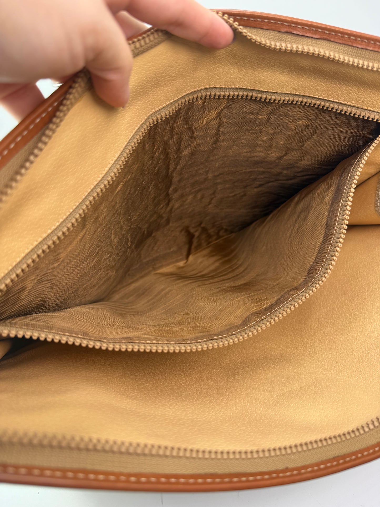 Celine Vintage Macadam Coated Canvas Computer Business Bag