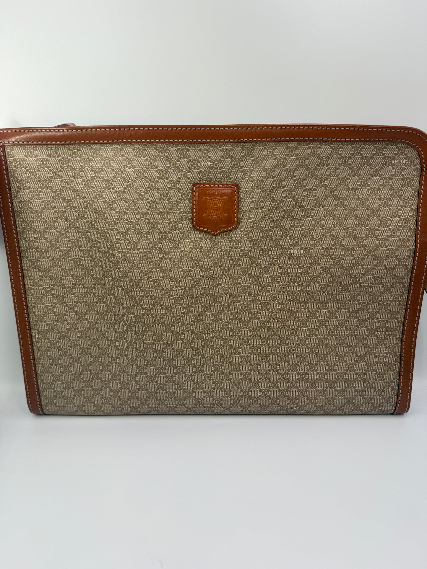 Celine Vintage Macadam Coated Canvas Computer Business Bag