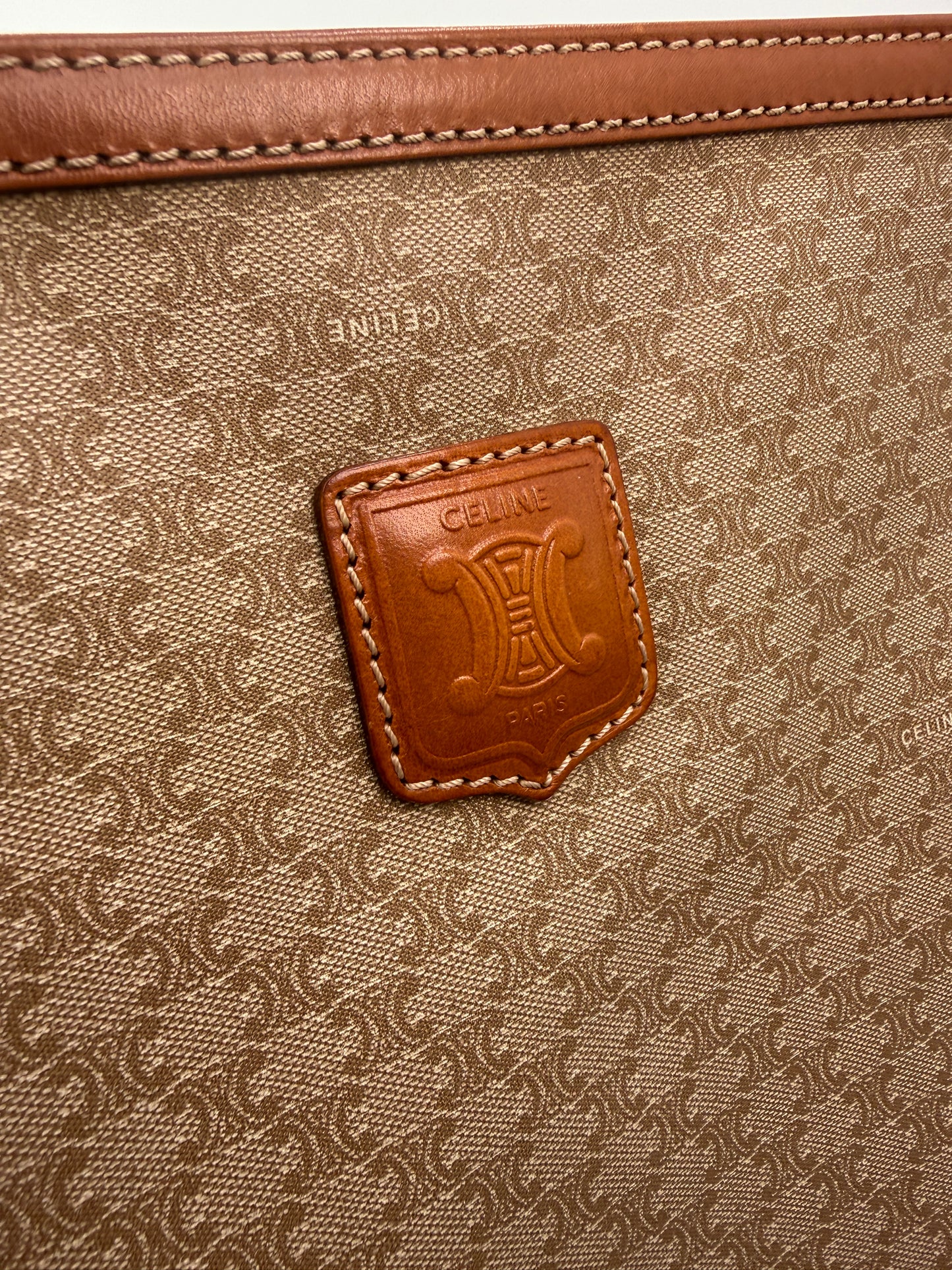 Celine Vintage Macadam Coated Canvas Computer Business Bag