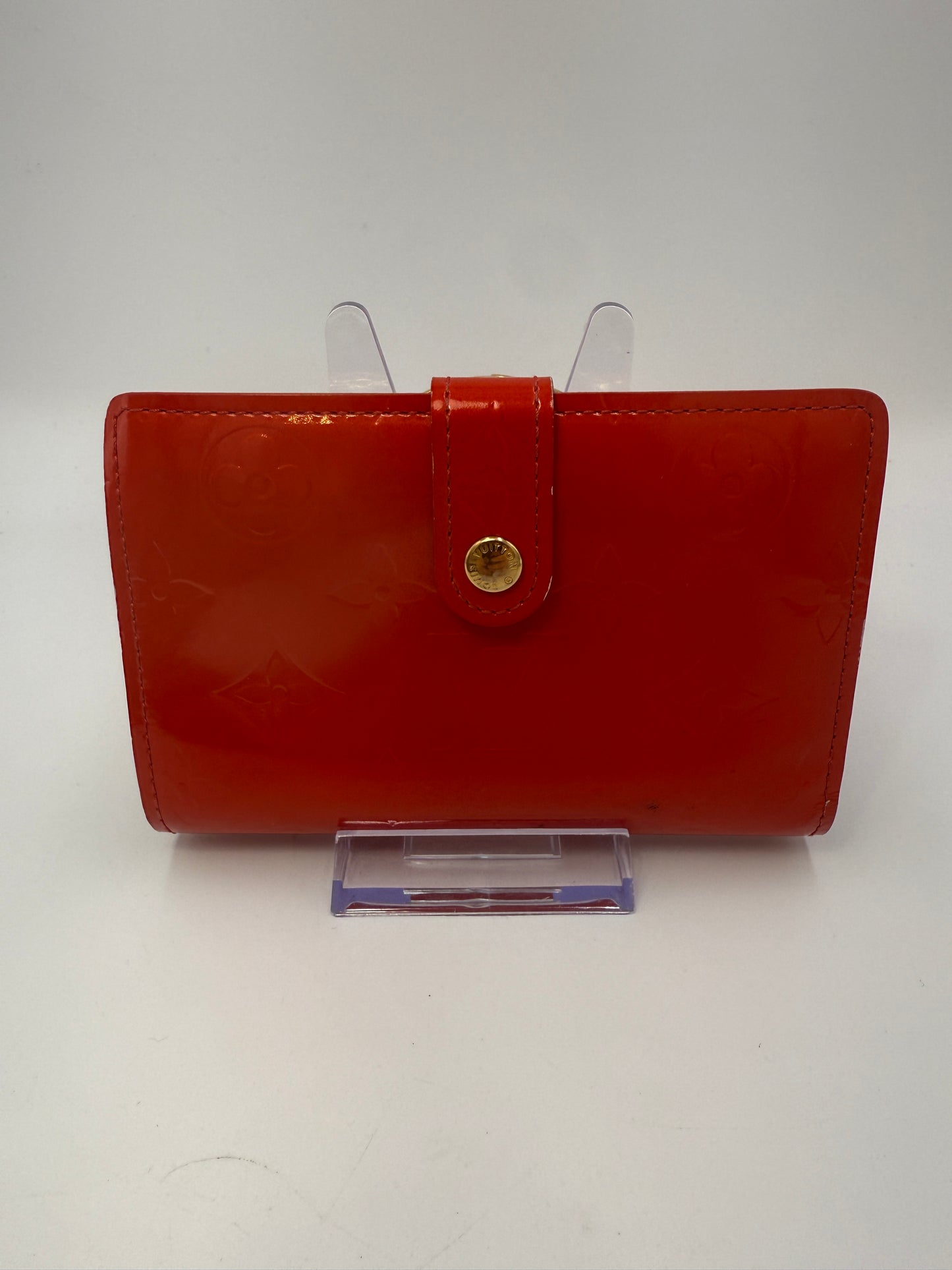 Louis Vuitton Red Vernis Kisslock Wallet MI1023